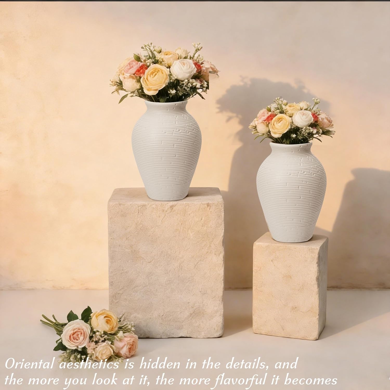 Ceramic Flower Vases / 8.1 Inch / Set of 2