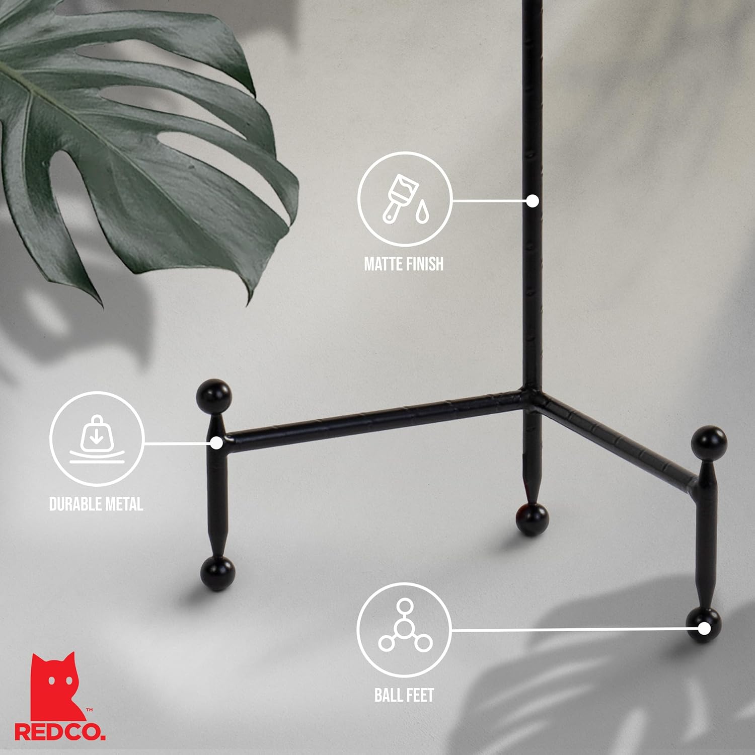 Red Co. Decorative Tripod Plate Stand and Art Holder Easel in Black Finish - 14" h