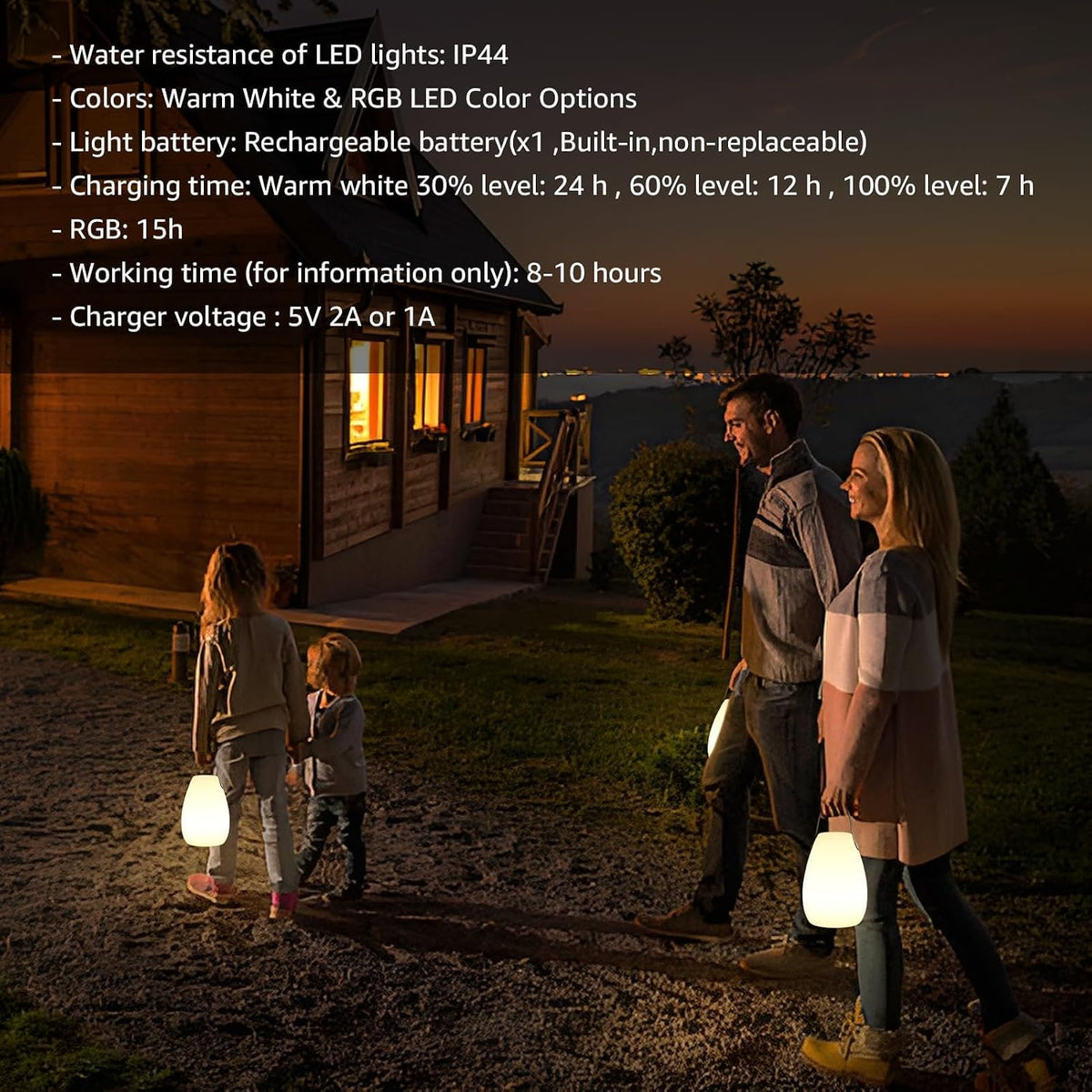 uuffoo 2 Pack Rechargeable Portable Table Lamp with Remote | Cordless RGB Lantern, Decorative LED Night Light, IP44