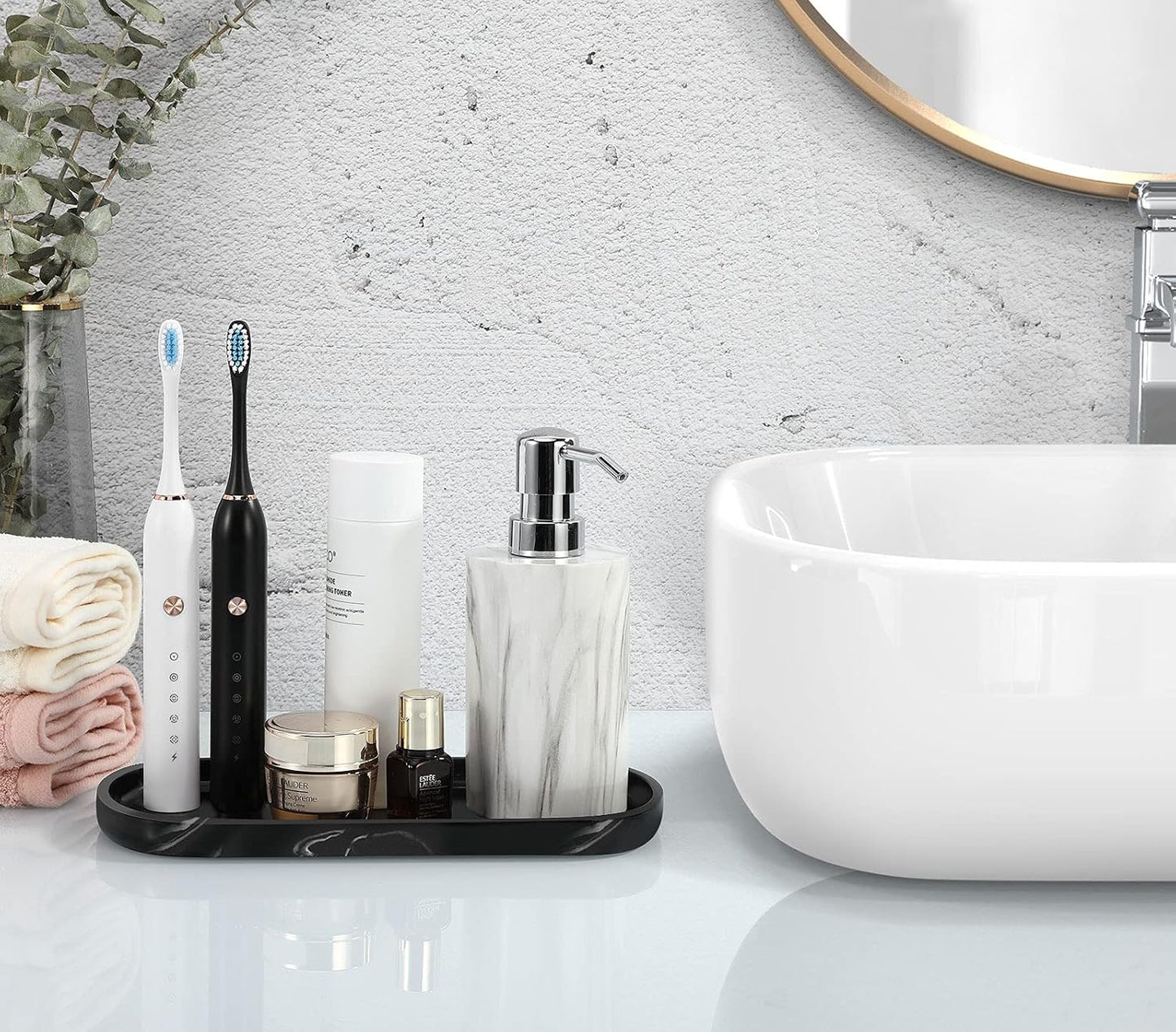 Oval Toilet Tank Tray / E - Ink Black / Small