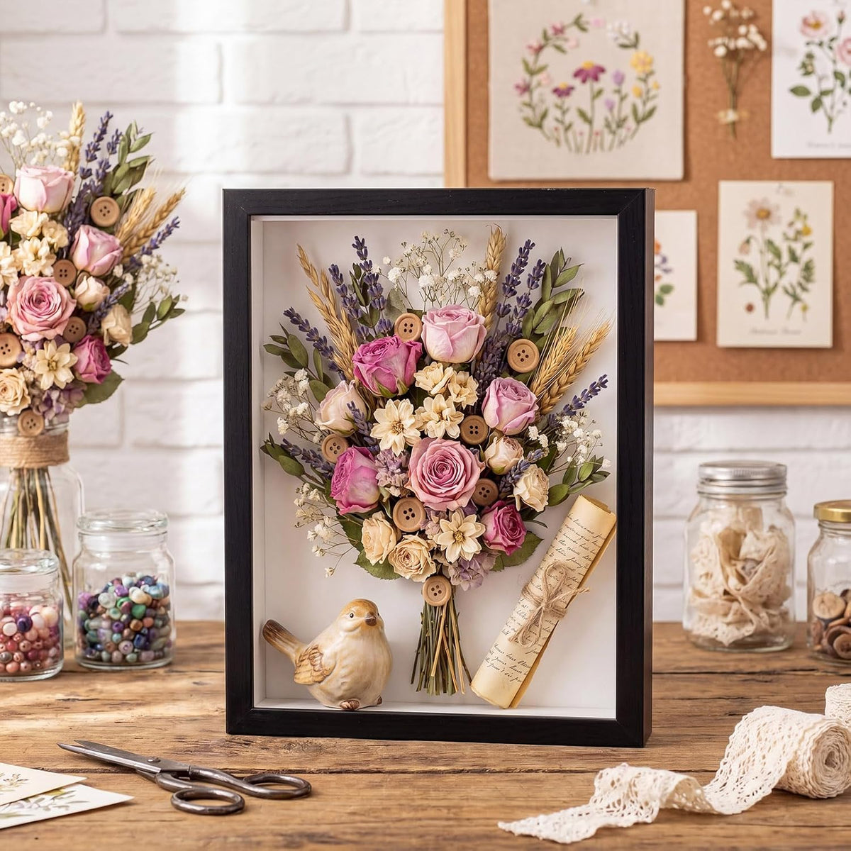 4 Pack 10x12 Shadow Box Frame Display Cases Wood Deep Shadow Box with Soft Felt Back for Memorabilia Wedding Bouquet