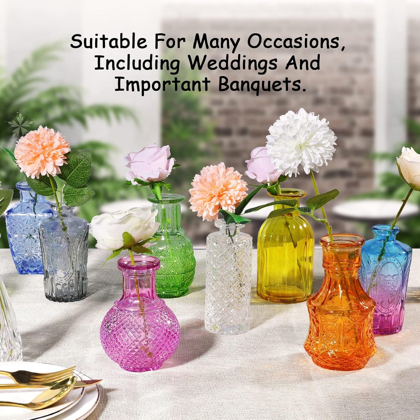 Glass Bud Vases / Set of 12