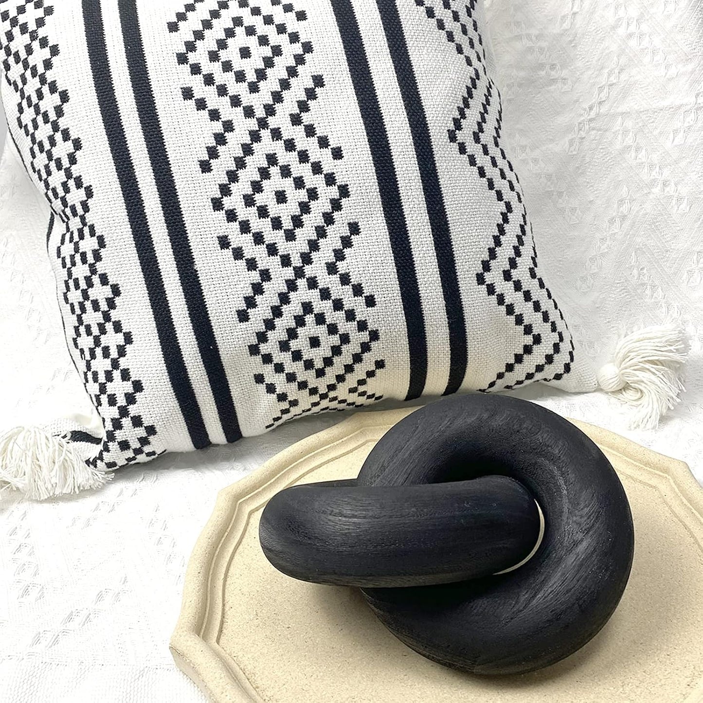 2-Link Wood Chain / Knot Décor / Black