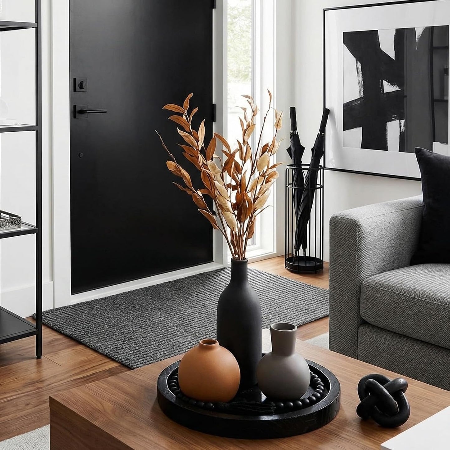Ceramic Vase Set / Black / Set of 6