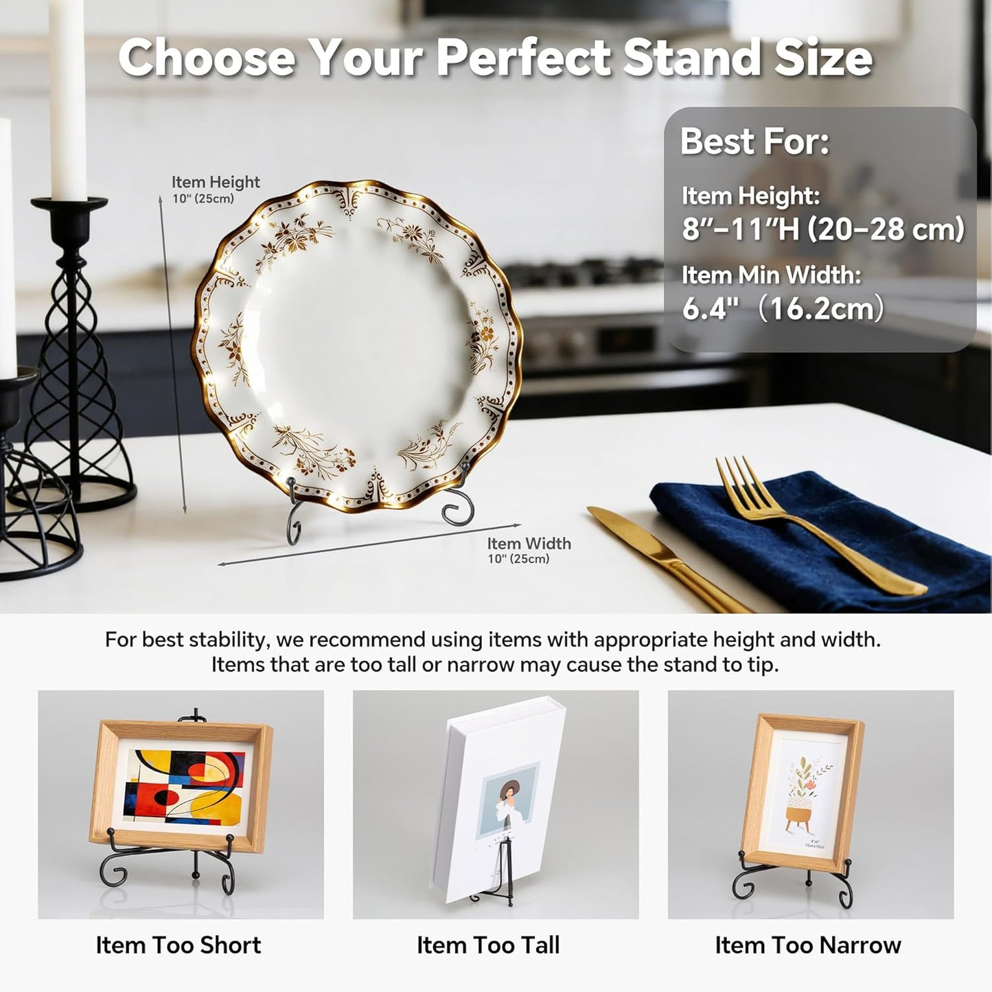 Displays Picture Frames / 8 Inch / Black / Set of 4