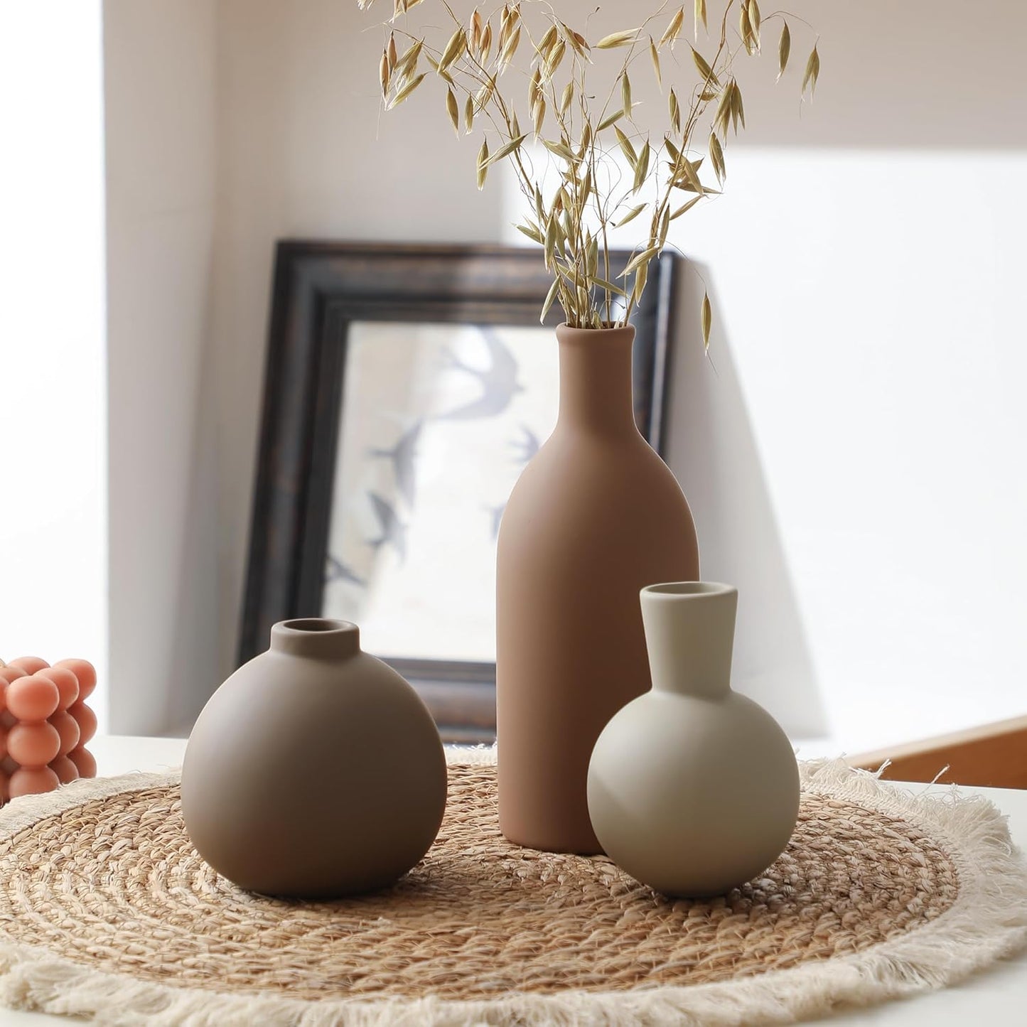 Ceramic Vase / 001-brown / Set of 3
