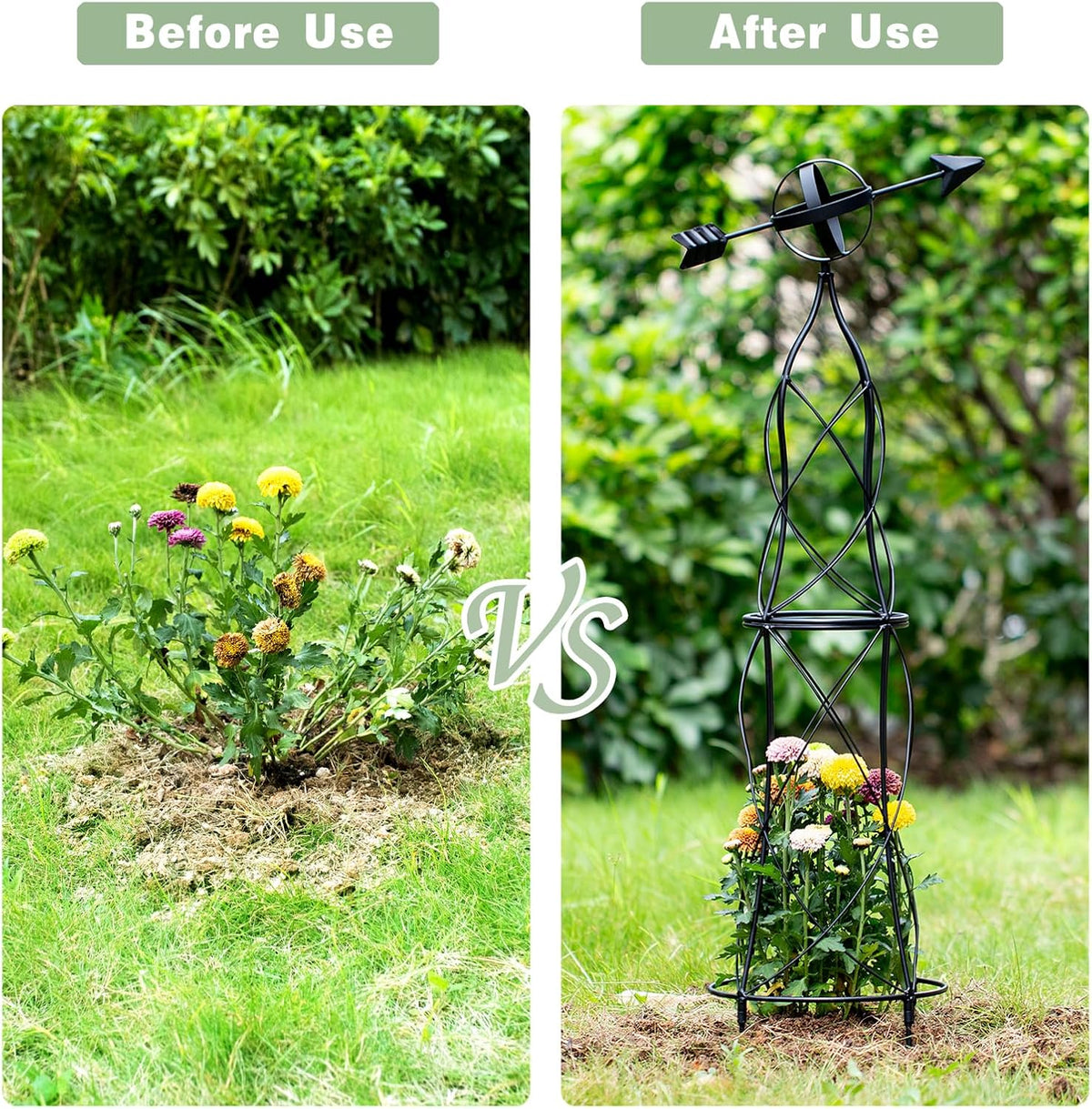 41" Obelisk Trellis for Climbing Plants - Indoor/Outdoor Support | Durable Plant Support for Outdoor Rose Bushes & Tall