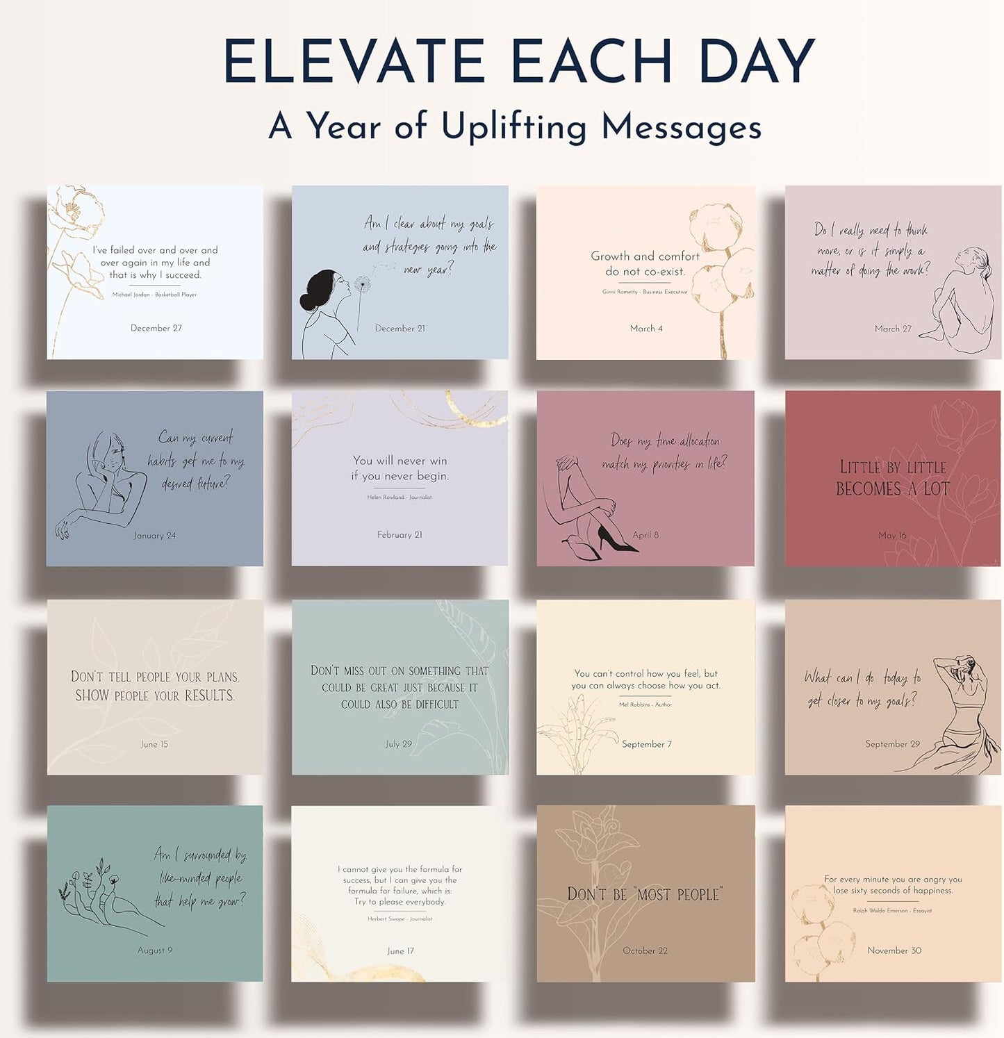 Motivational Desk Flip Calendar with 366 Daily Affirmations, Gift for Women | Inspirational Perpetual Desk Calendar
