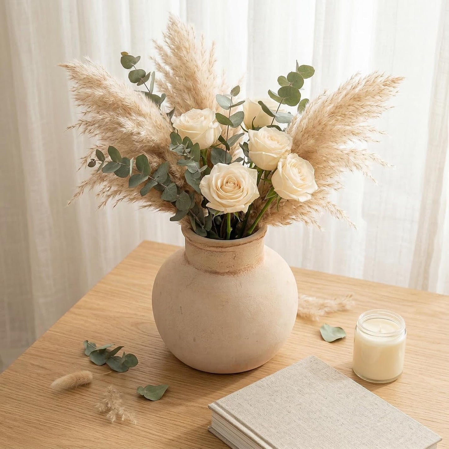 Rustic Farmhouse Vase / 102-rustic / White / 5.9 Inch