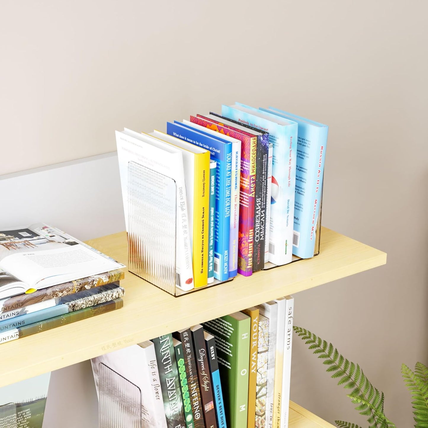Acrylic Book Ends / Clear / Set of 6