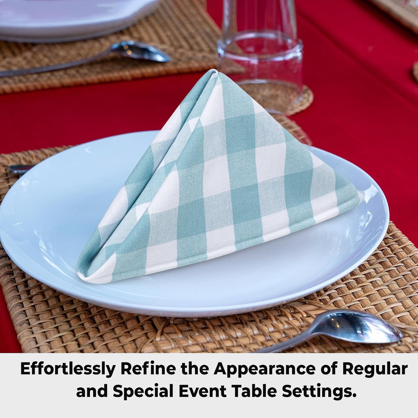 Urban Villa Cloth Napkins Cotton 20x20 (Set of 6) Aqua