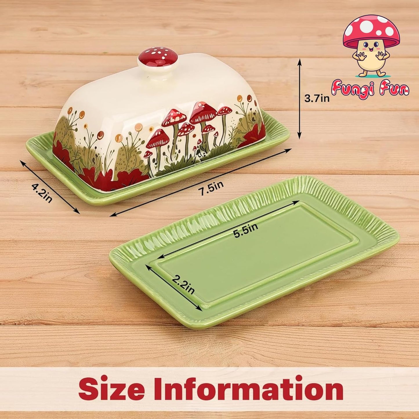 Vintage French Covered Tray / ['white', 'red', 'green'] / Standard