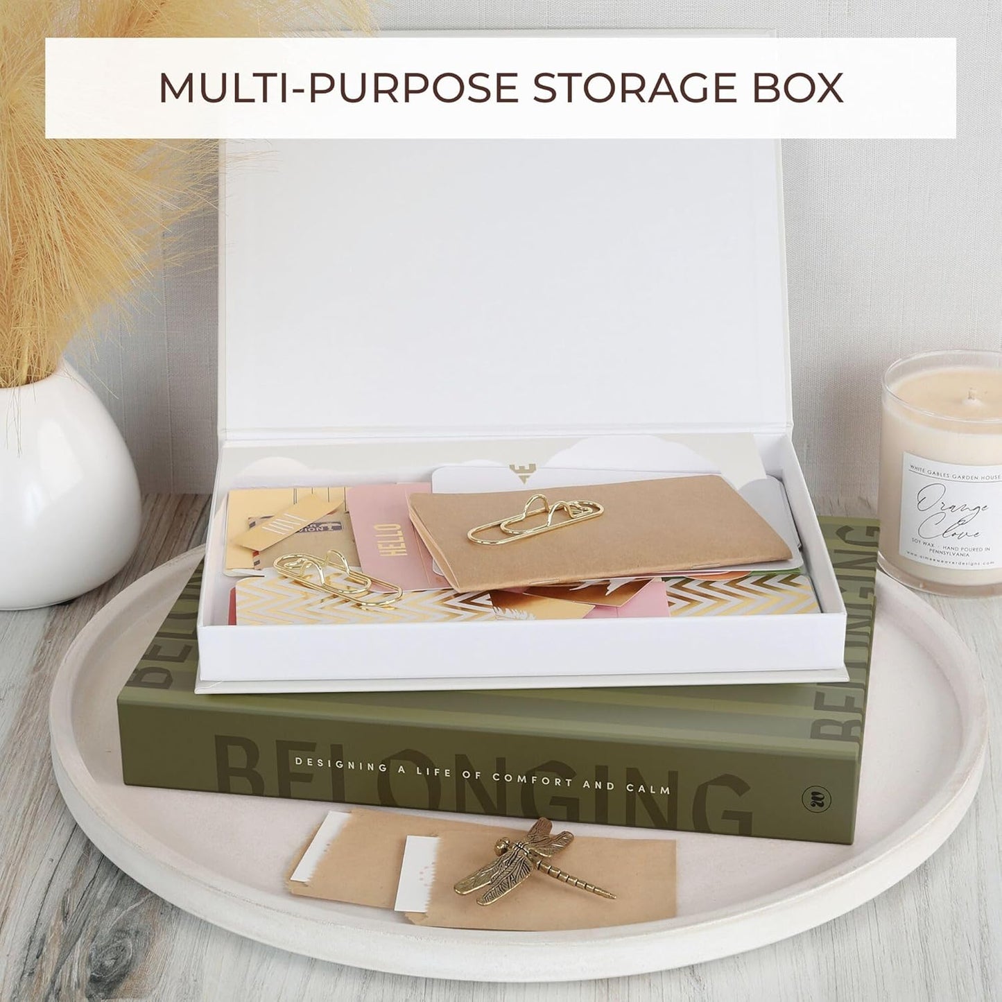 Decorative Books / Boxes Coffee Table / Olive & Cream / Set of 2