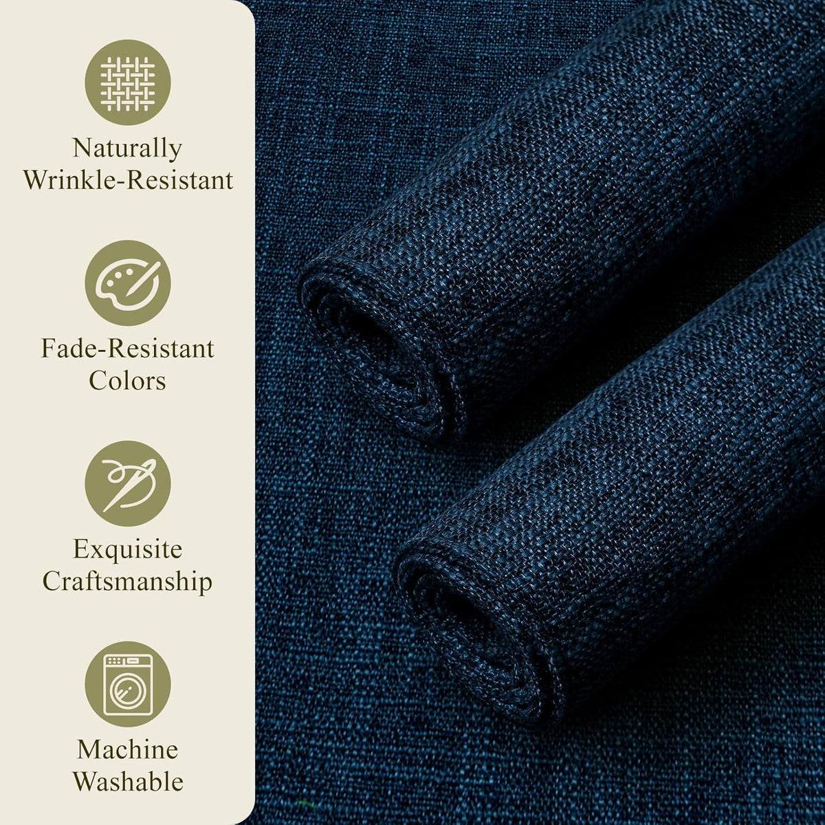 KXN Placemats Set of 8, Dual-Layer Thickened Faux Linen Table Mats, Heat Resistant & Wrinkle-Free, Machine Washable