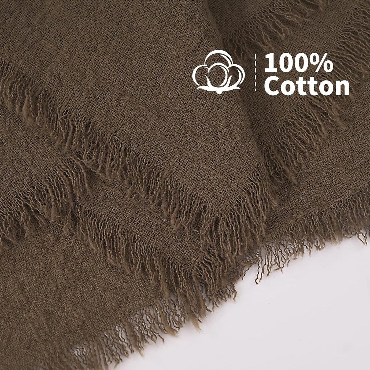 Showgeous 30 Pack Brown Cloth Napkins with Fringe, 16x16 inch 100% Cotton | Brown Napkins Handmade Dinner Napkins Bulk