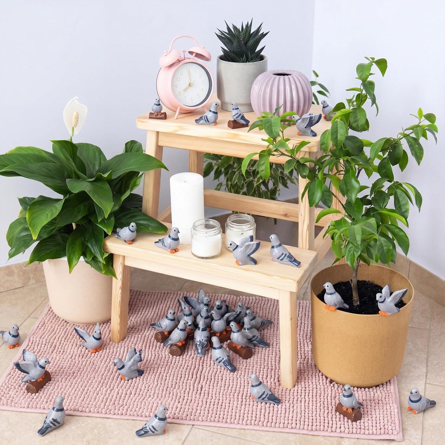 Tiny Resin Birds Statues Bulk Decorative Pigeons Figurines / Cute Pigeon / 1 Inch / Set of 50