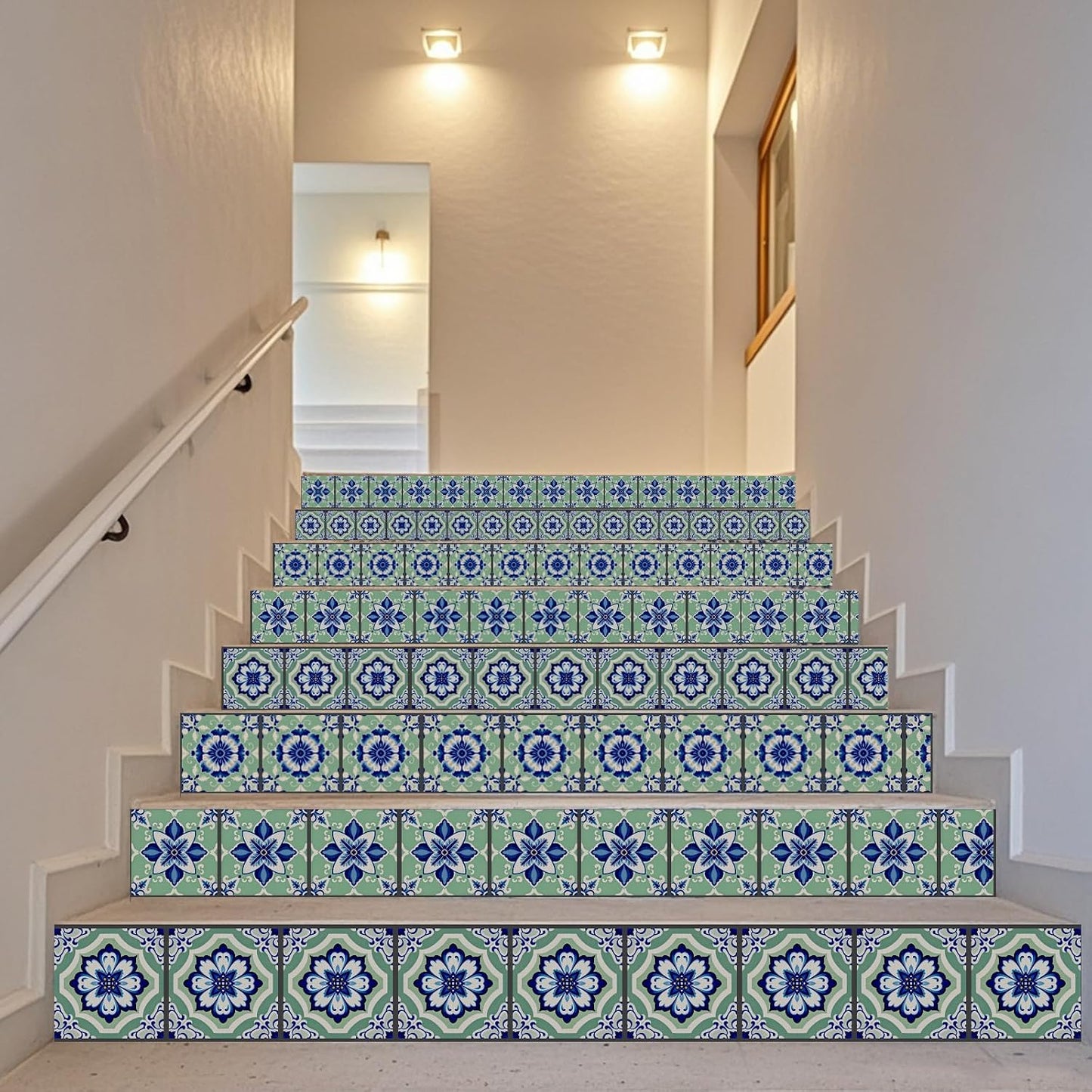 4 Style Tile Stickers Retro Peel and Stick Wall Tile Stickers / Pastoral Pattern / Set of 36