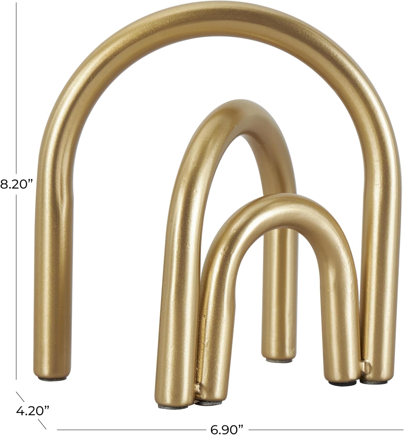 Metal Geometric Decorative Sculpture Overlapping Arch Home Decor Statue / Gold / 7 x 4 x 8