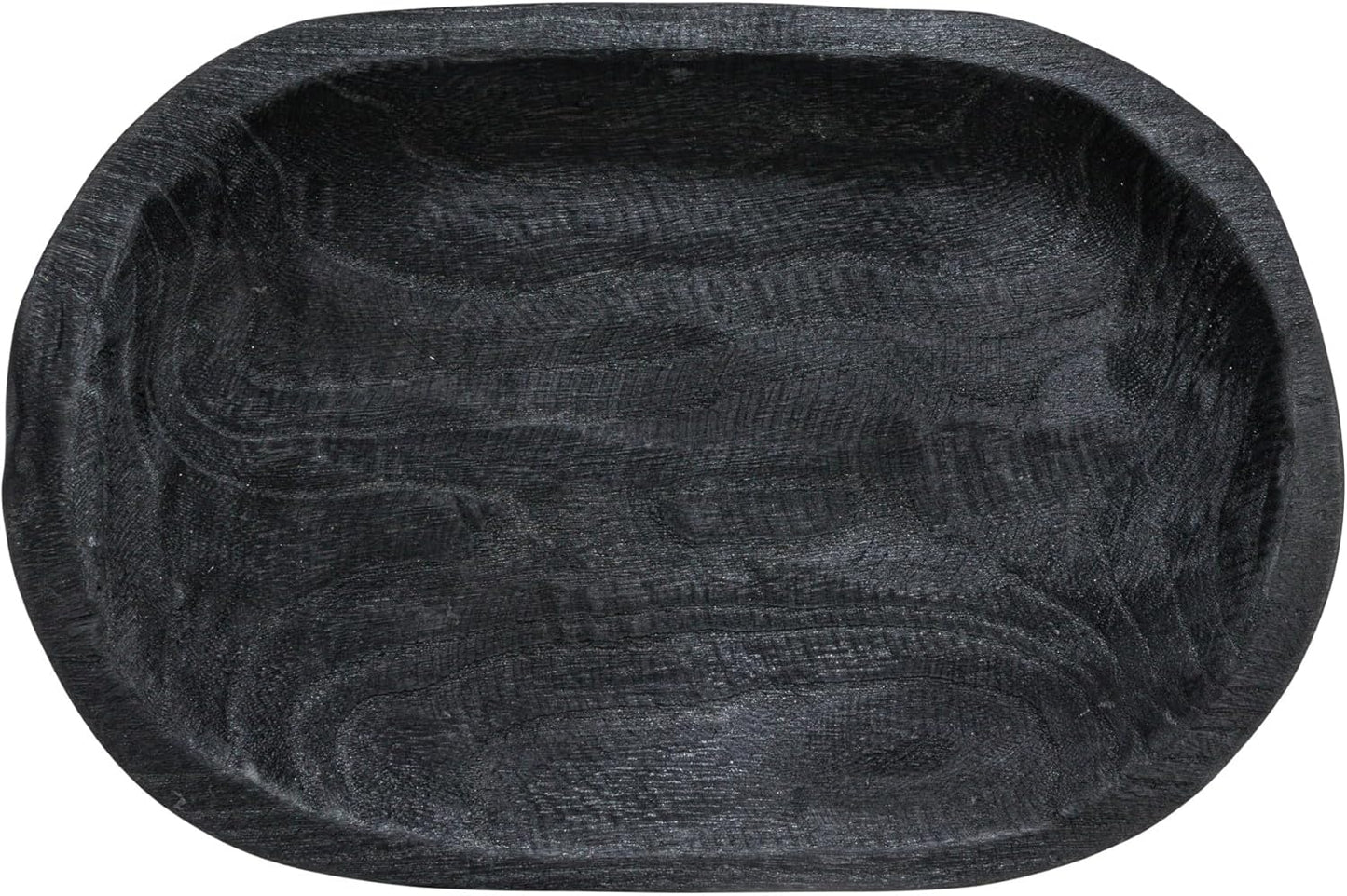 Hand-Carved Paulownia Wood Bowl / Black
