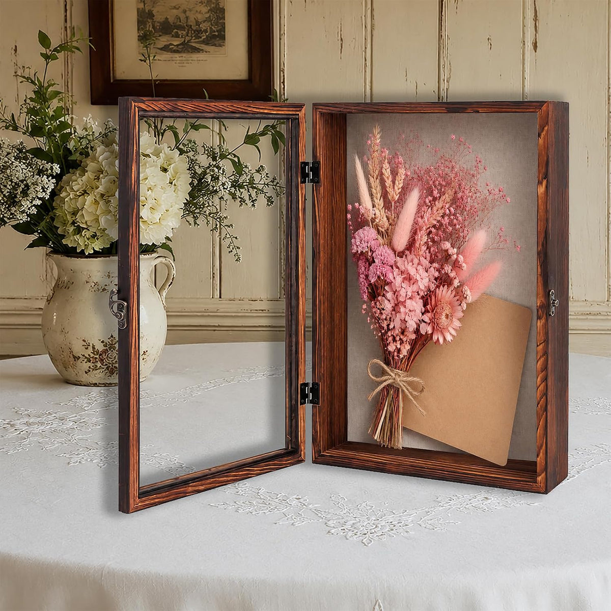 Muzilife 12x16 Rustic Shadow Box Pine Wood Picture Frame, 3.94 Deep, Brown | FSC-Certified Solid Pine | Tempered Glass