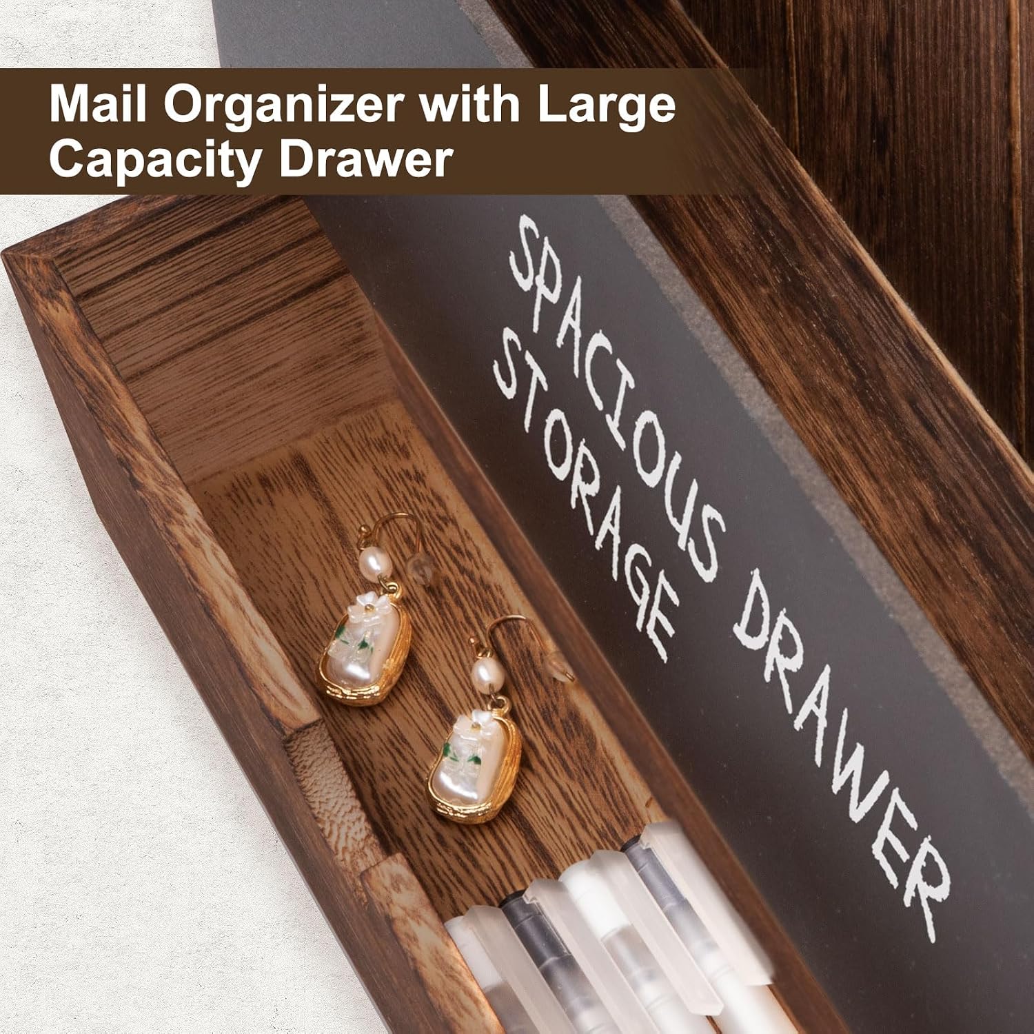 Modern Wooden Mail Organizer / Brown
