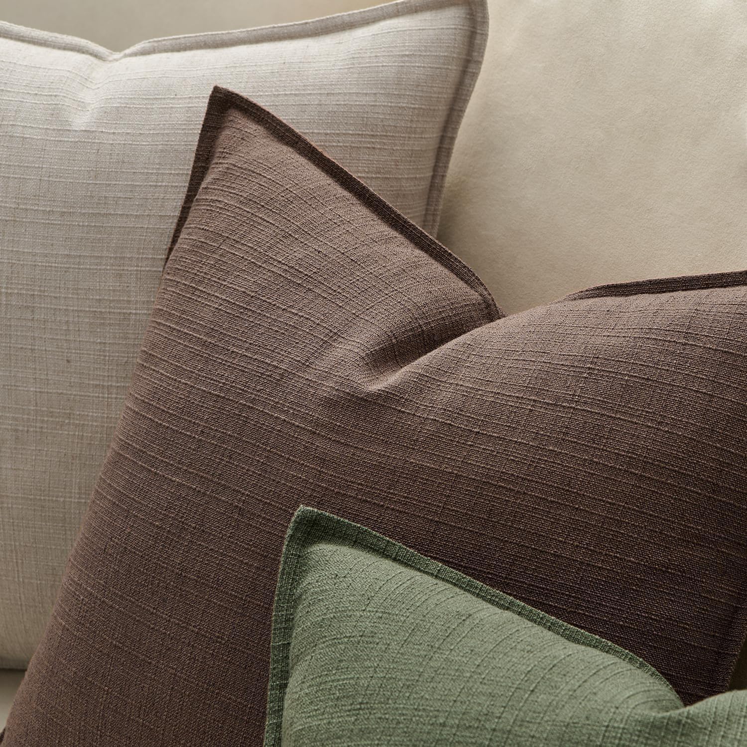 Decorative Pillow Covers / 18 x 18 / Dark Brown / Set of 2