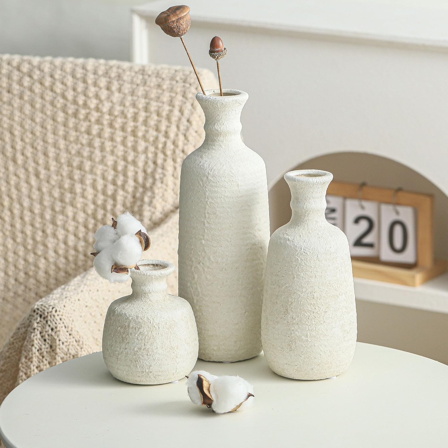 Ceramic Vase / 011 Vase Set - White / Set of 3