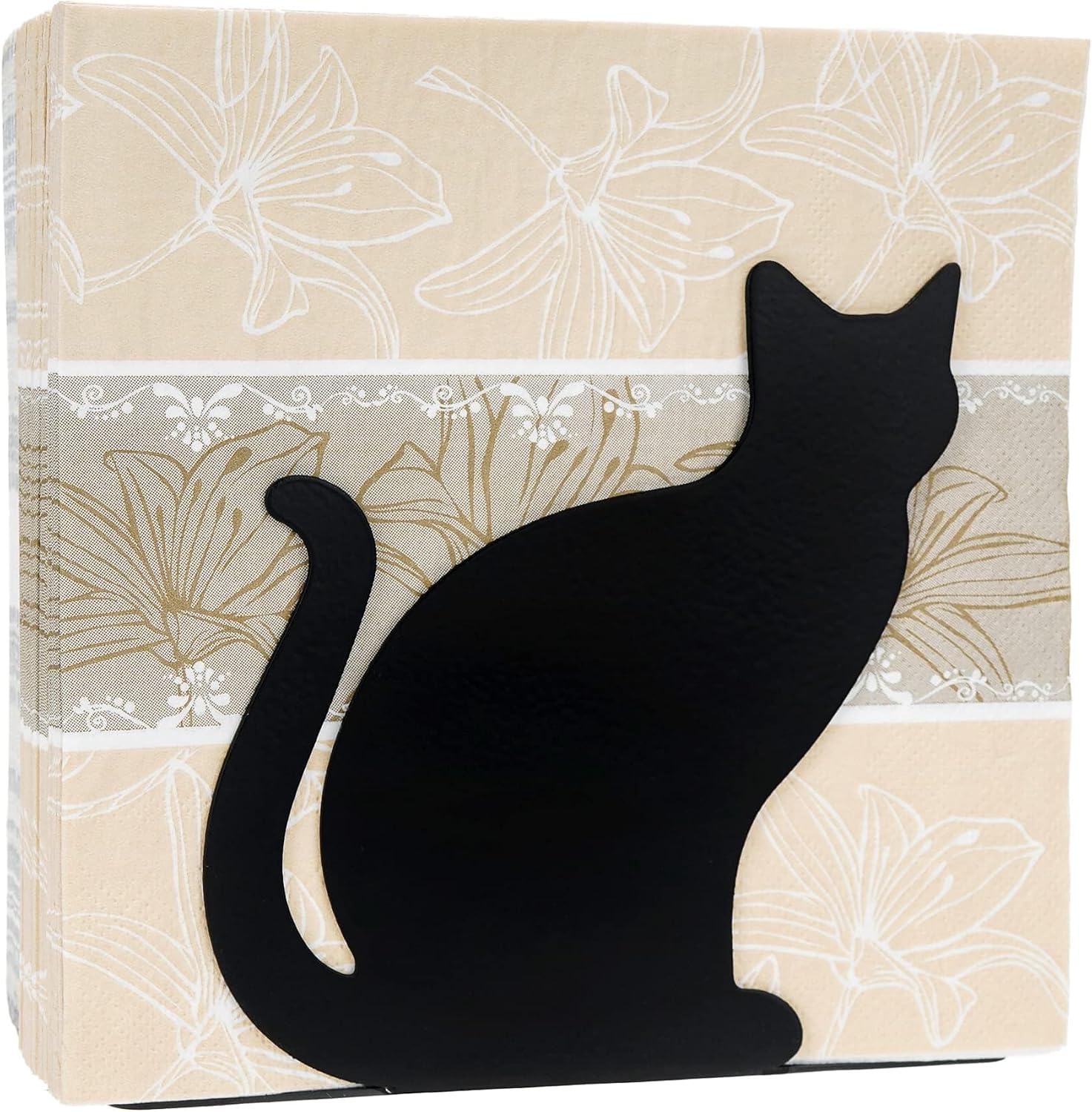 Iron Vertical Cat Napkin Holder / Sitting Cat