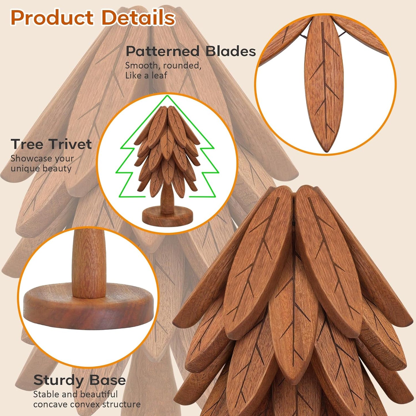 of 5 + 1 Stand stored / Walnut / Set of 5