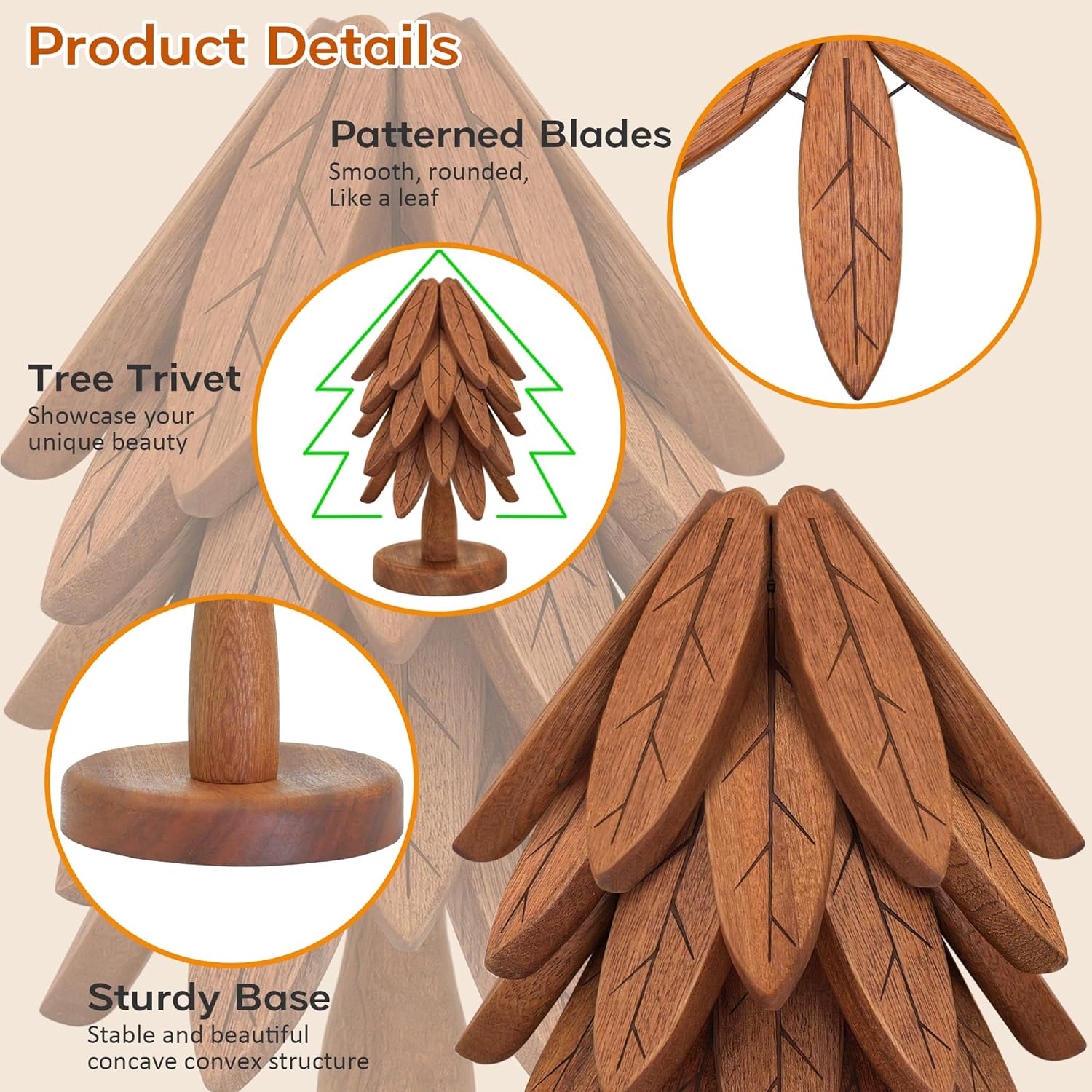 of 5 + 1 Stand stored / Walnut / Set of 5