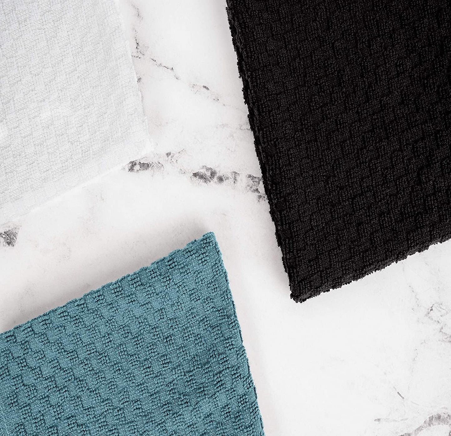 Super Absorbent Kitchen Towels 24 Pack - Premium 100% Cotton Kitchen Towels, 450GSM Thick Machine Washable Aqua Dish