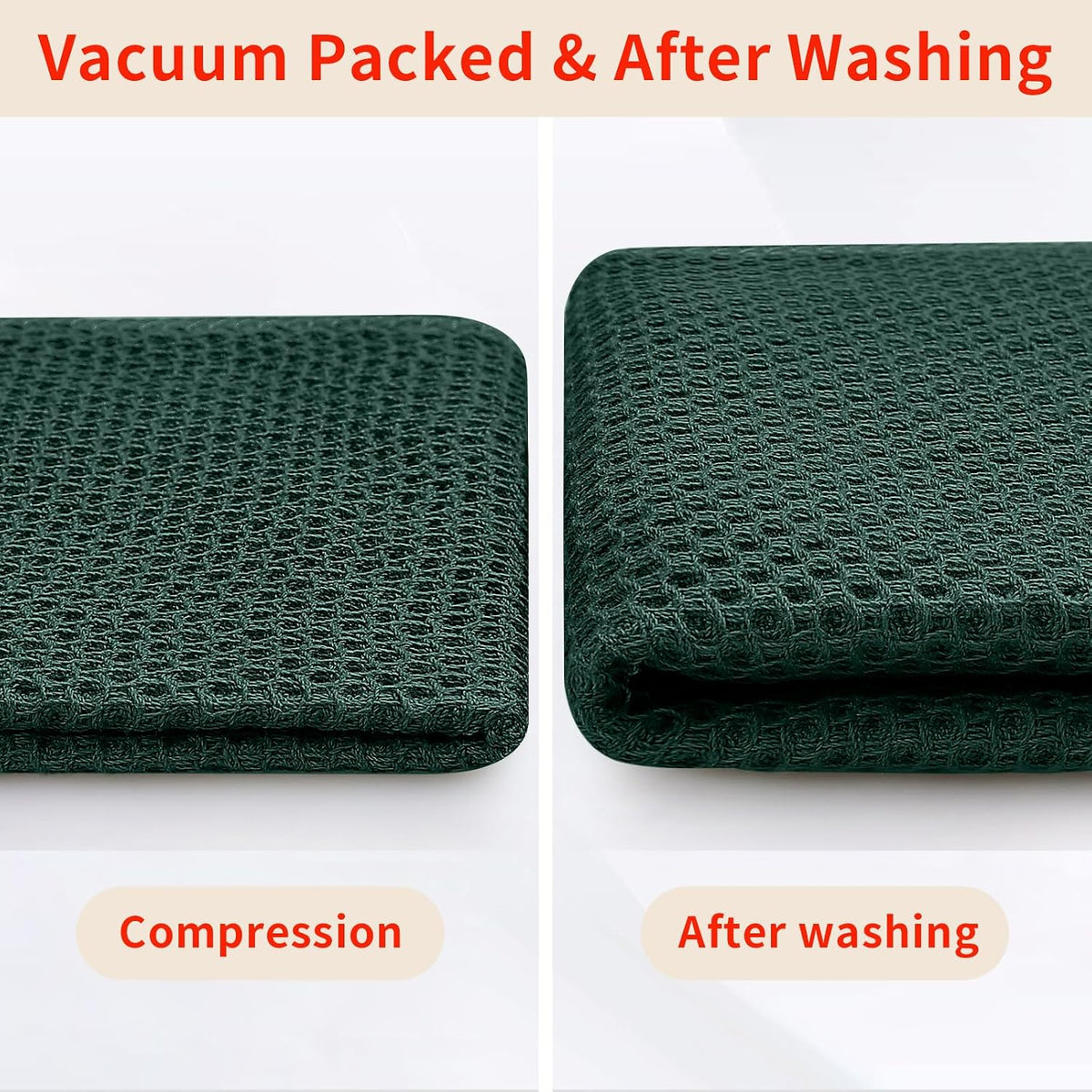 Homaxy 100% Cotton Oversized Waffle Weave Kitchen Towels 8-Pack | Blackish Green, 20 x 28 Inches, Ultra Soft Absorbent