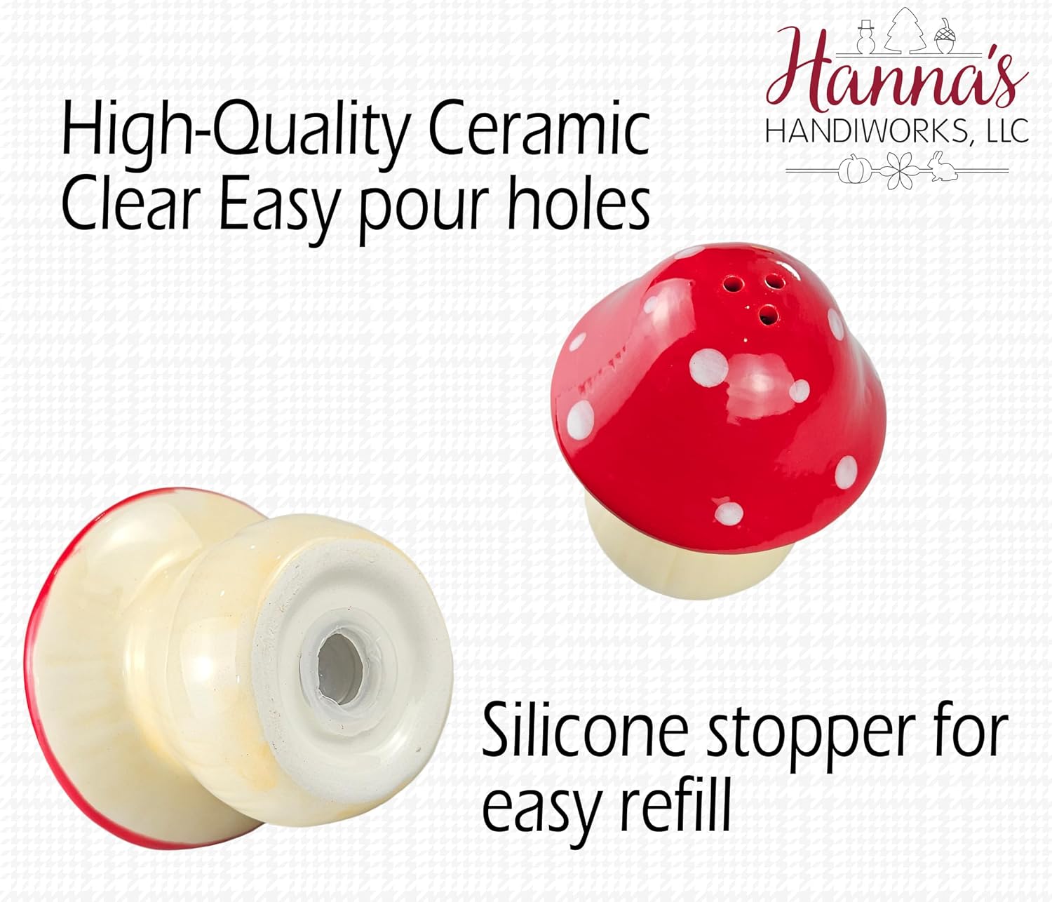 Salt & Pepper Shaker Set / Mushroom / Red