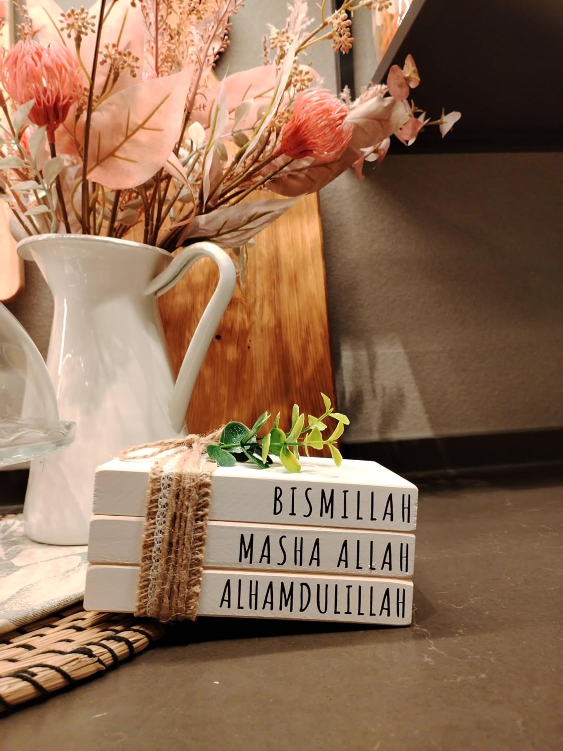 Large Islamic Wooden Book Stack