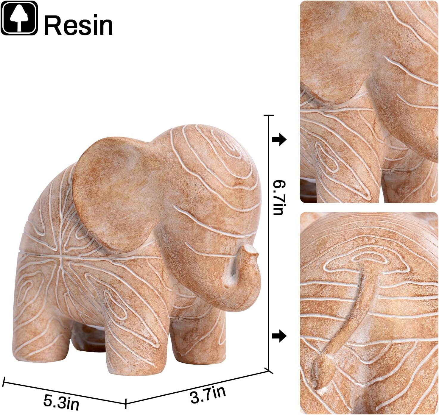 Elephant Statue / Wooden Elephant Gift for Women / Small Wood Elephant