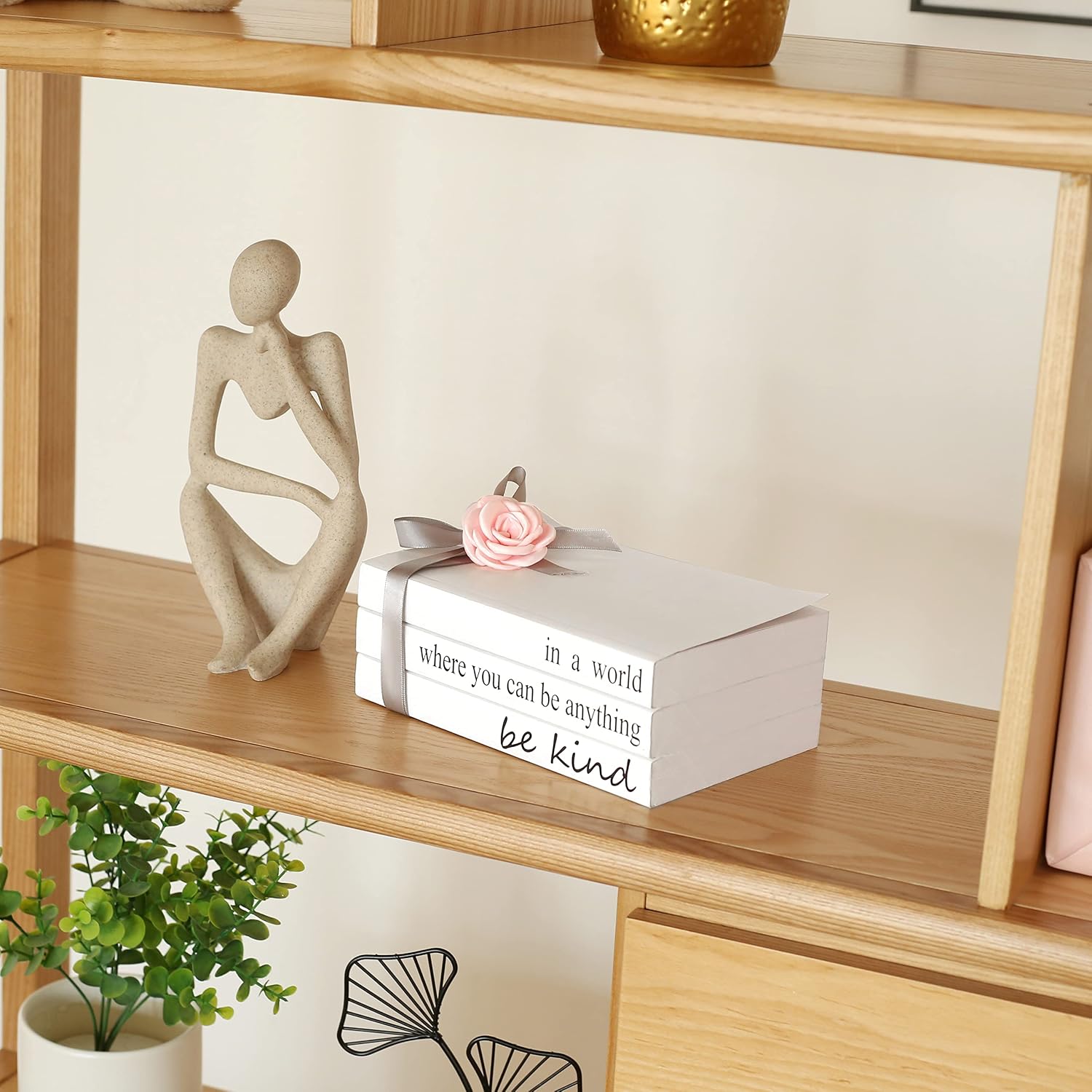 Grey Room Decor/Fake Books for Decoration/Decorative Book Stack /in a World Where / Pink / Set of 3