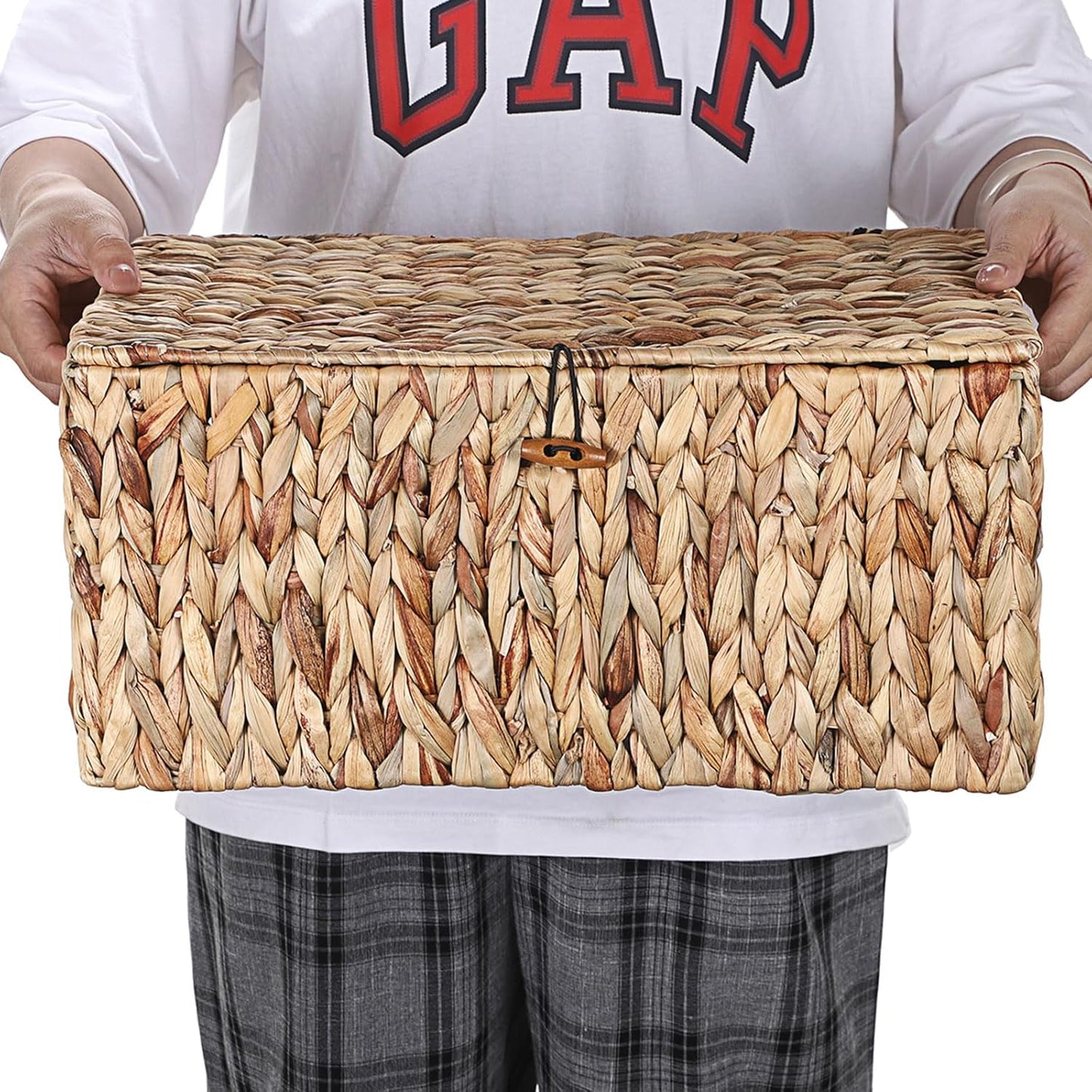 Wicker Storage Basket Bins / 15.7 x 11 x 7.4 / Large / Natural Color