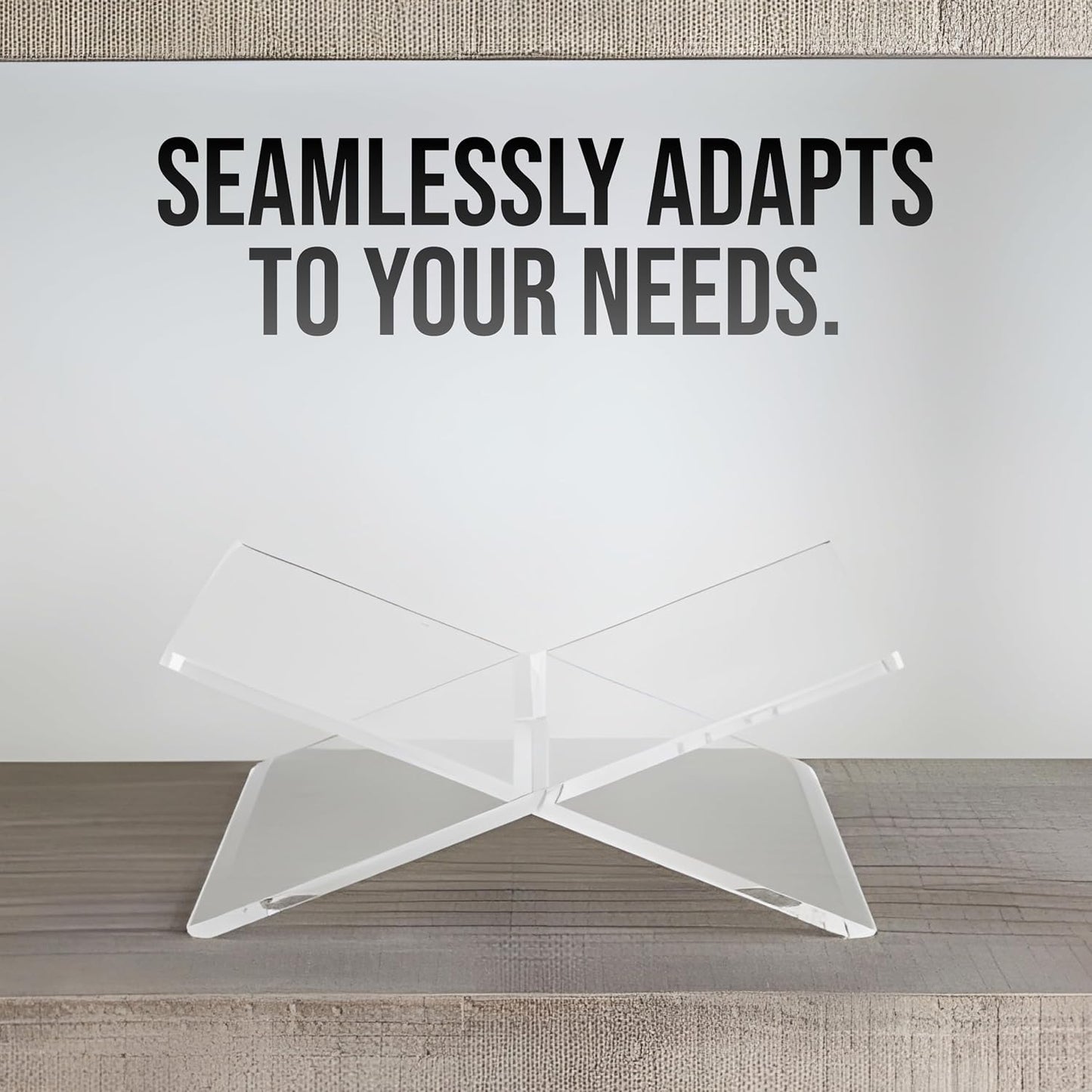 SK Acrylic Book Stand X-Large - 12.5" x 9.5" x 5.5" - Quran Holder - Coffee Table Book Stand - Cookbook Stand for