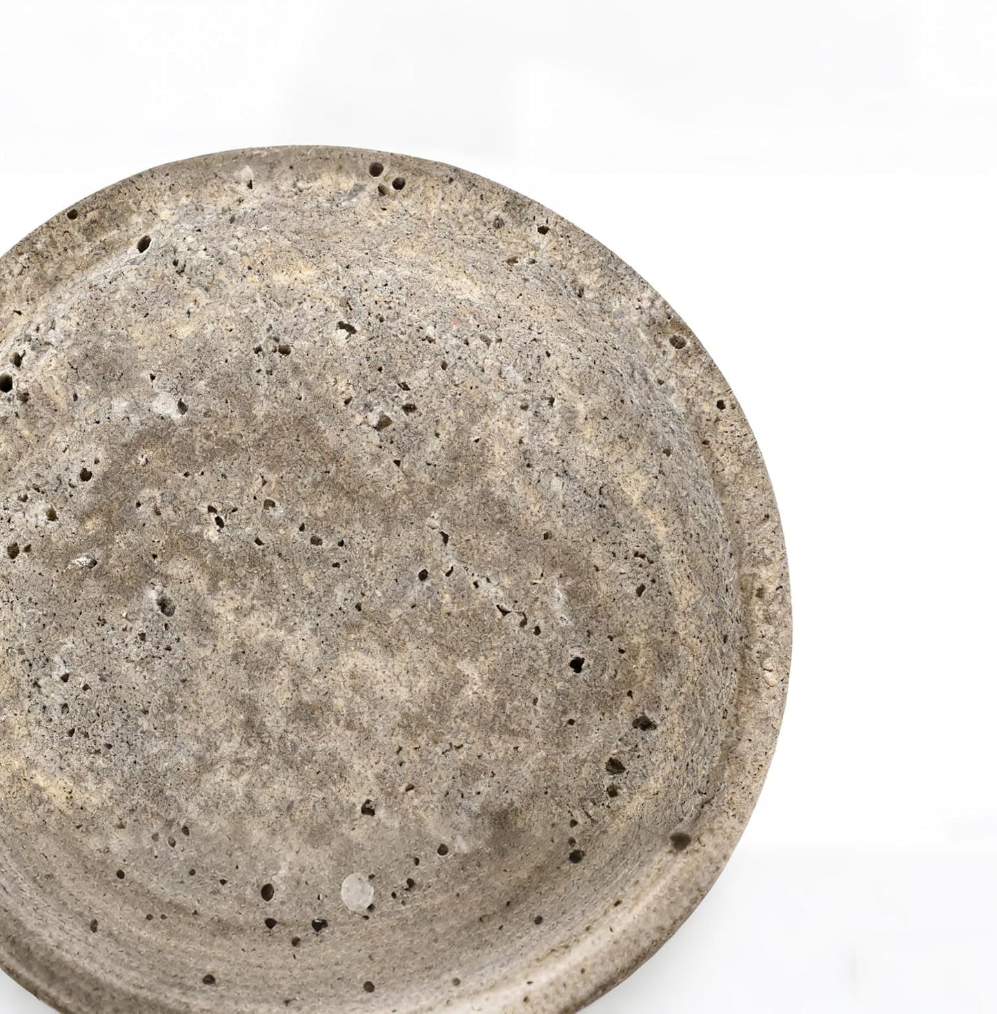 7.8" Modern Natural Stone Centerpiece for Industrial Home Decor / Silver-gray