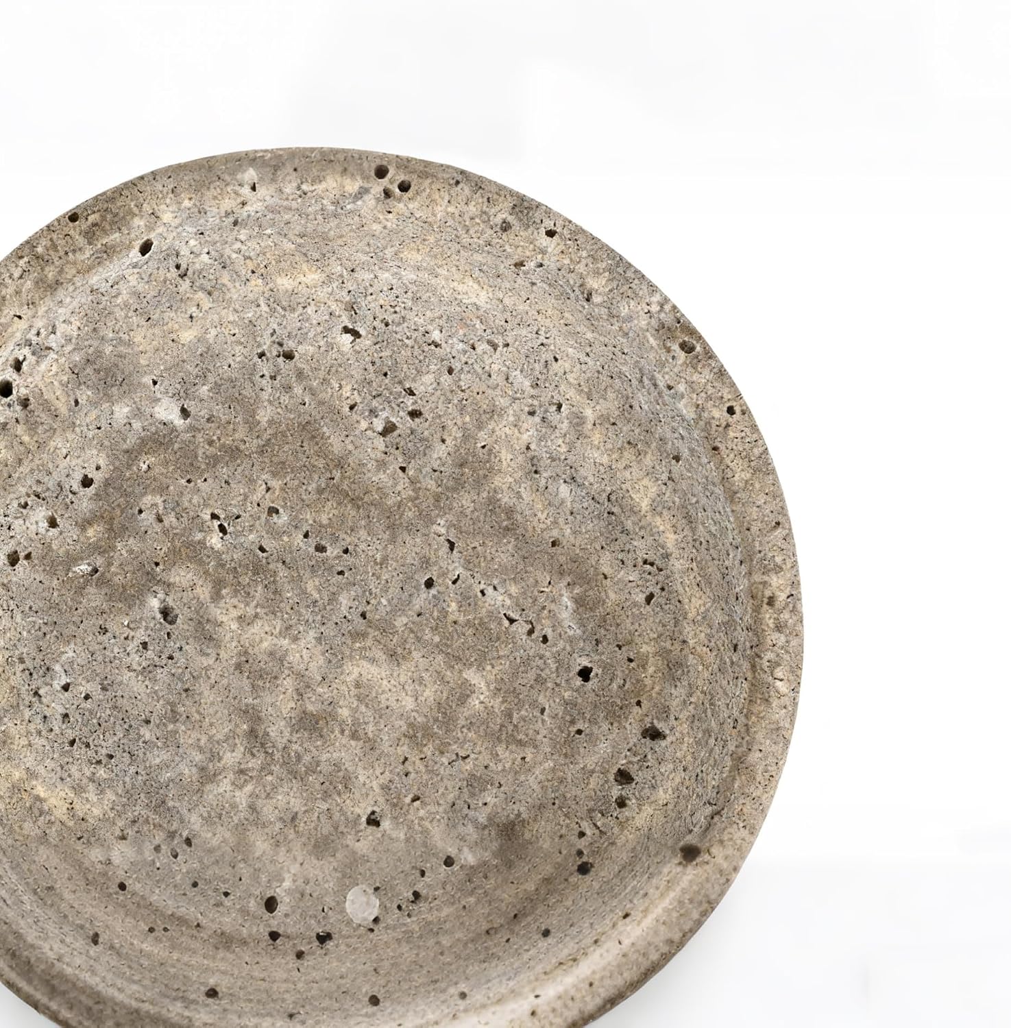 7.8" Modern Natural Stone Centerpiece for Industrial Home Decor / Silver-gray