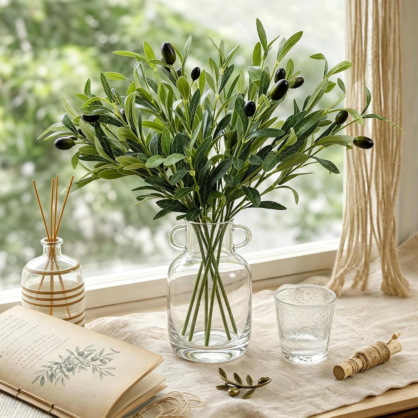 Faux Olive Branches / 18 Inch / Set of 6