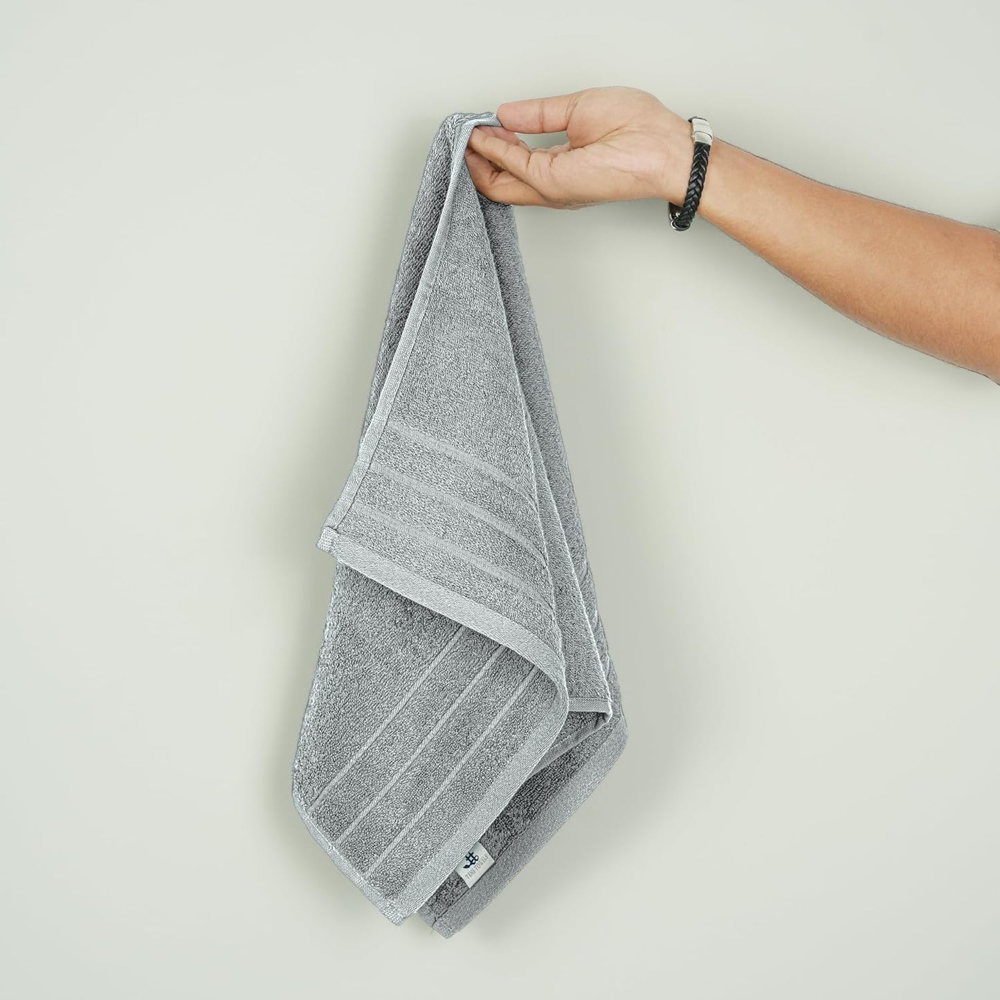 6 Piece Hand Towels Set 16 x 28 Inches, Cool Grey | 100% Cotton, Lighter Weight, Quick to Dry, 16 x 28 Inches, Super