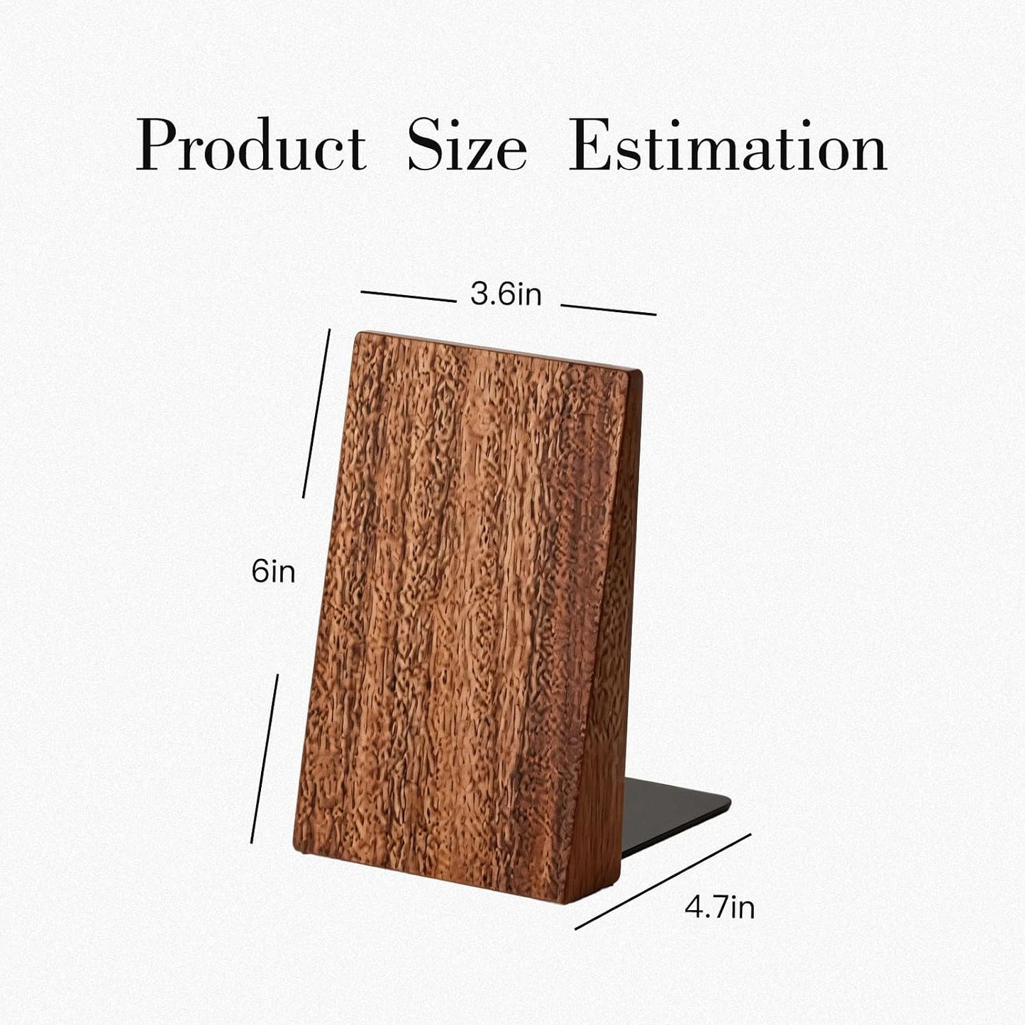 1 Pair Walnut Wood Bookends / Natural