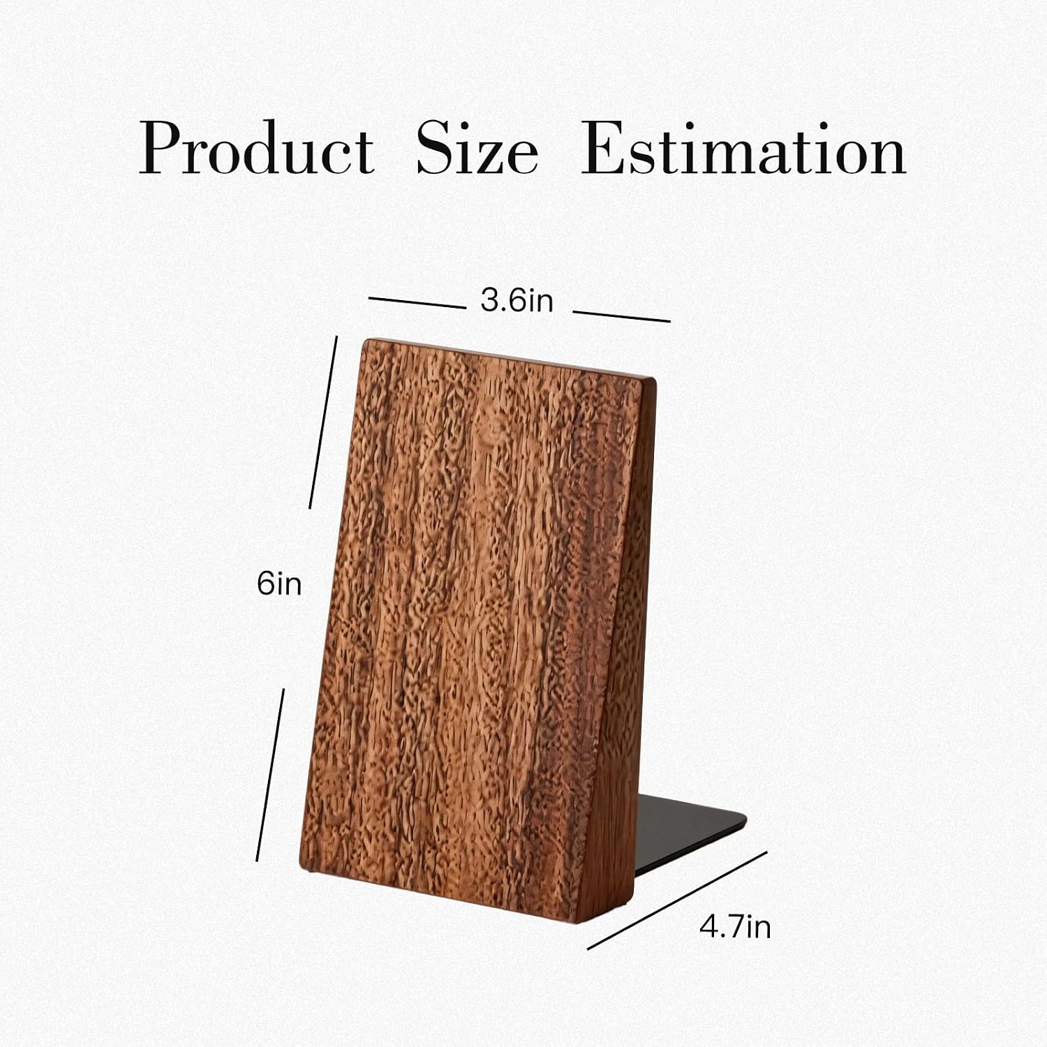 1 Pair Walnut Wood Bookends / Natural