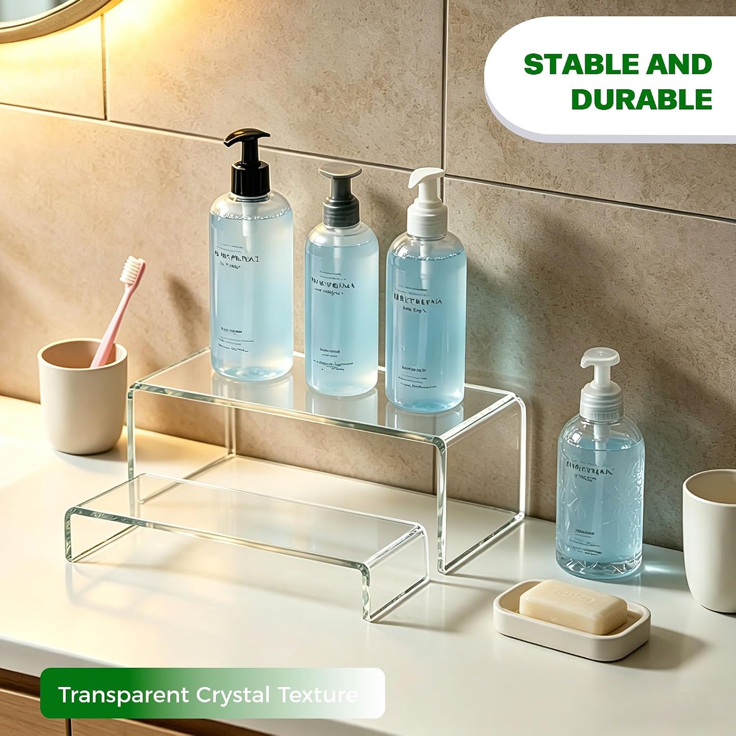 Acrylic Riser Stands / Clear / Set of 4