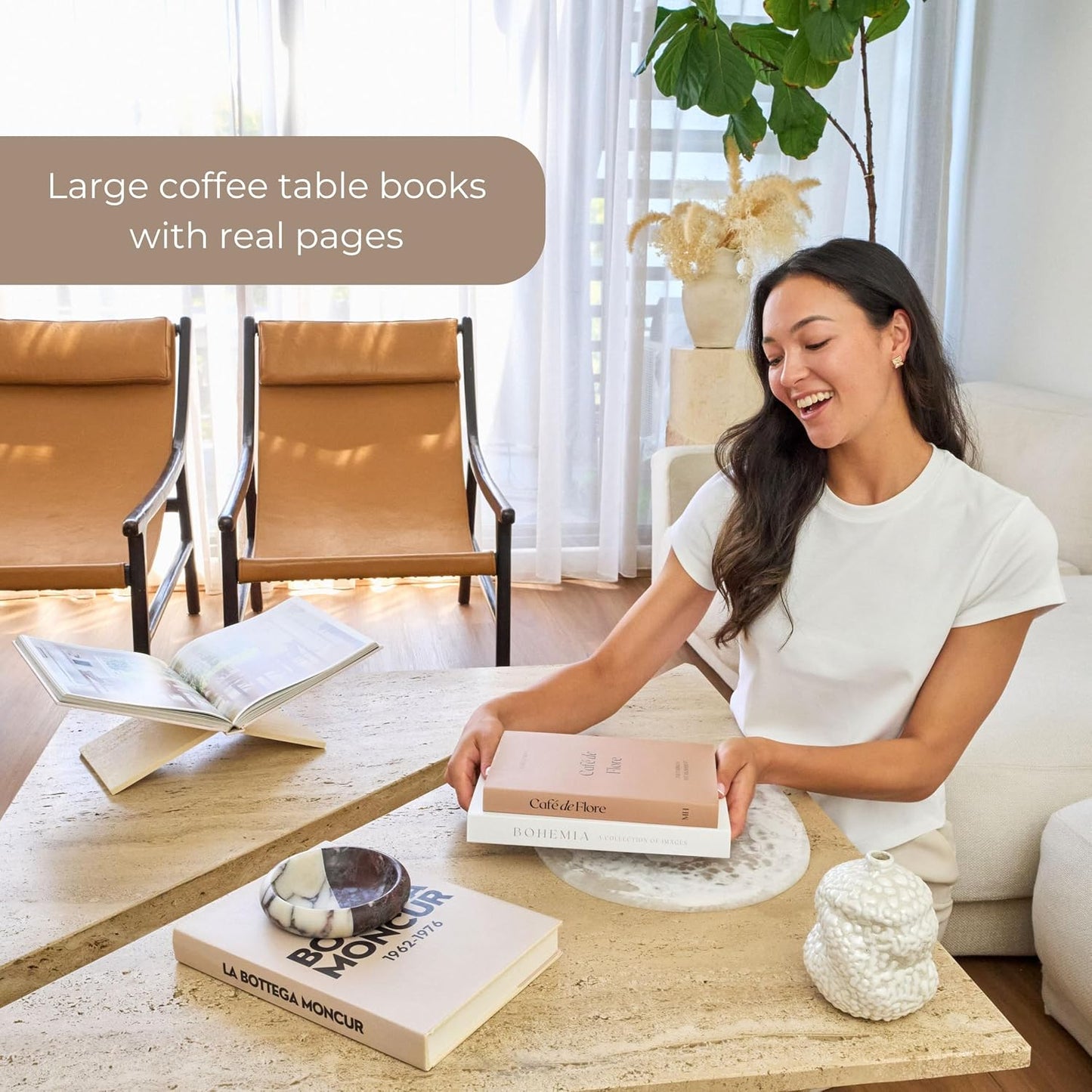 Faux Books for Decoration Coffee Table Books Decorative Books Neutral Room / Beige Warm / Set of 3