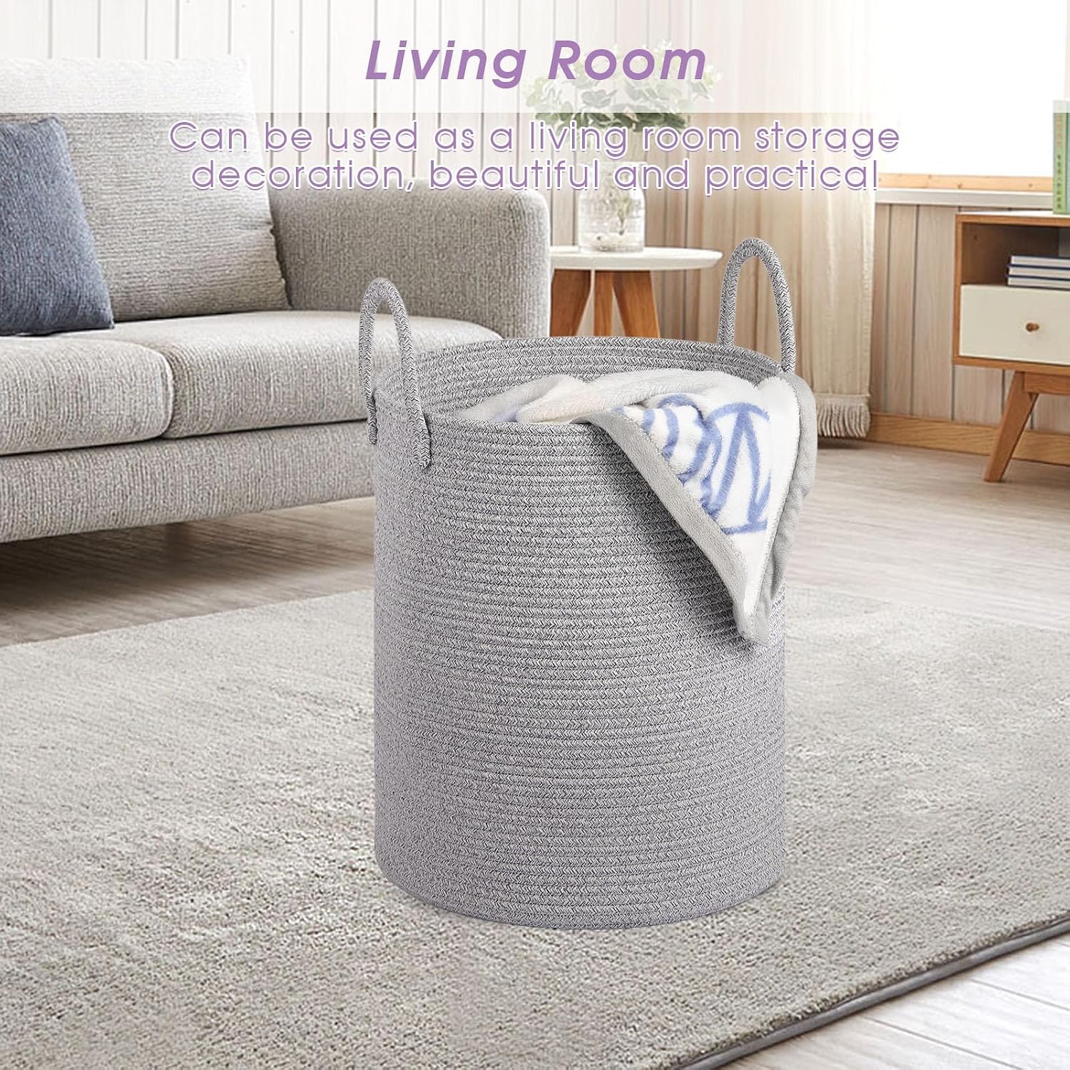Large Laundry Basket / Light Grey / 60L