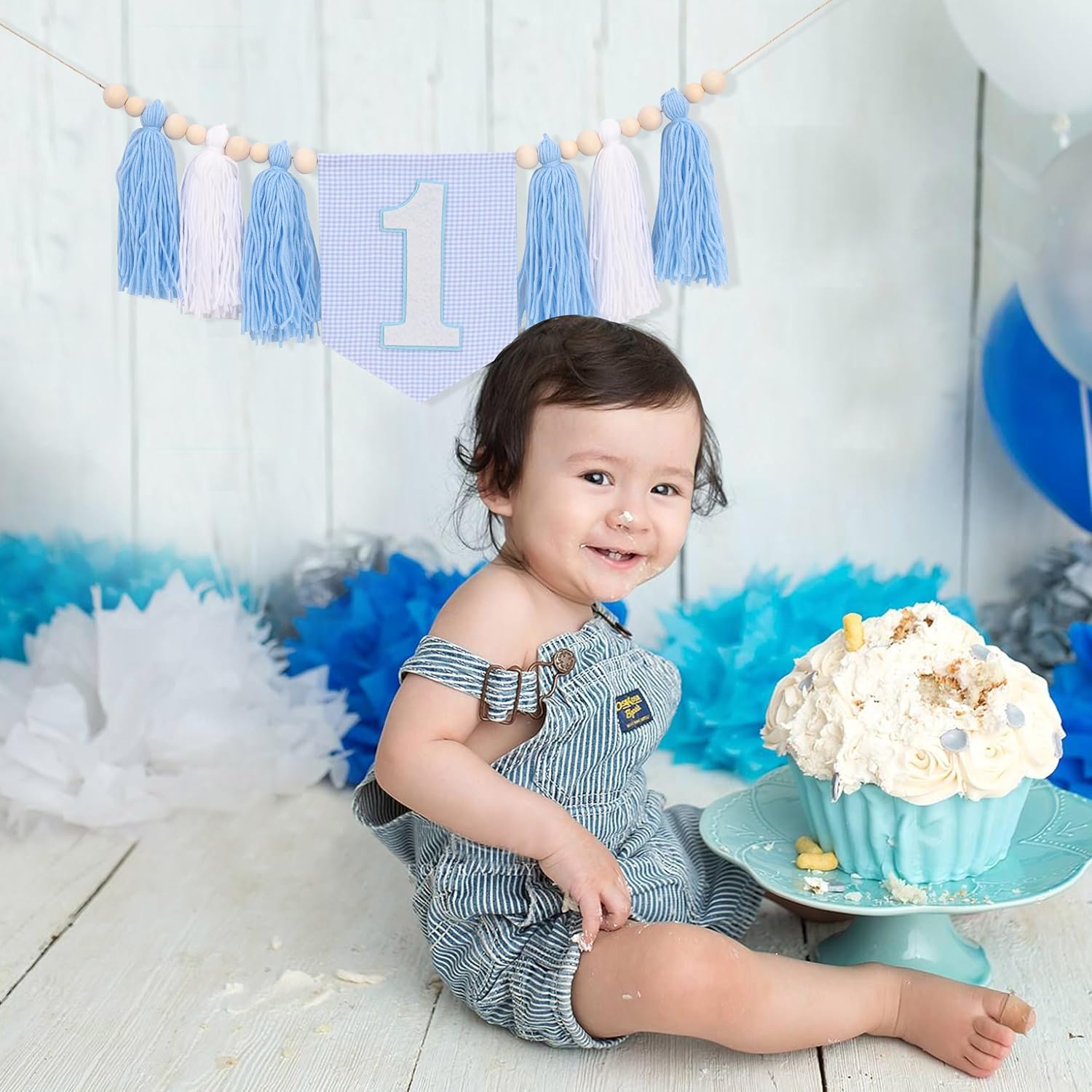 Wood Bead High Chair / Blue