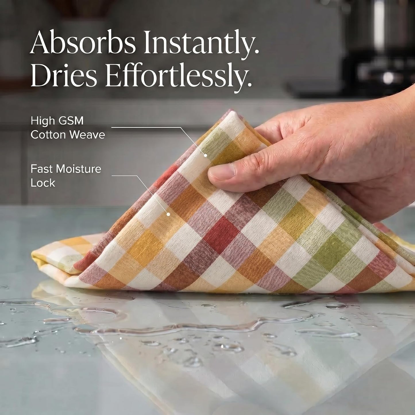 Urban Villa Kitchen Towels Cotton Dish Towels 20”x30” (Set of 6) Harvest
