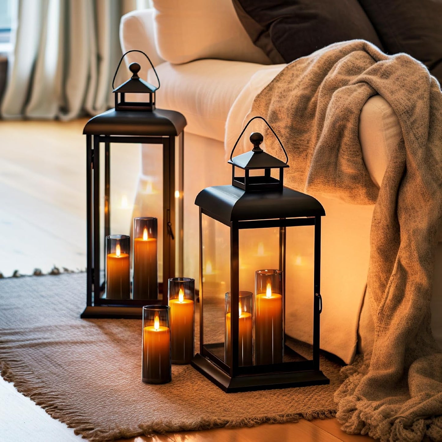 Homemory Decorative Flameless Candles, Battery Operated Candles with Remote & Timer, Flickering Led Pillar Candles